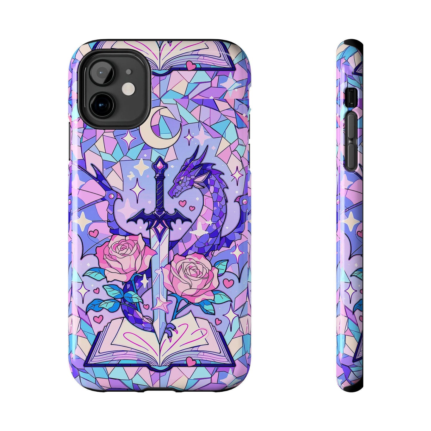 Fantasy Dragon Sword Phone Case, Stained Glass iPhone Cover
