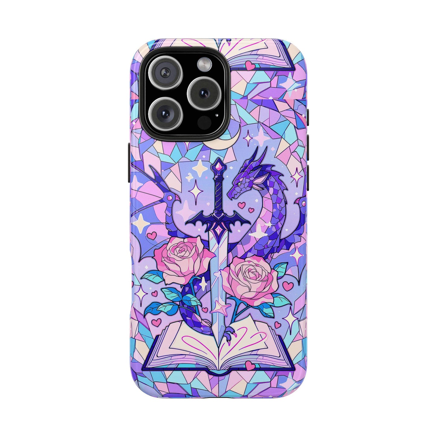 Fantasy Dragon Sword Phone Case, Stained Glass iPhone Cover