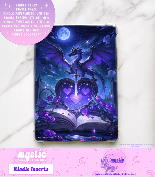Dragon Fantasy Kindle Insert: Holographic Cardstock, Paperwhite 12th Gen