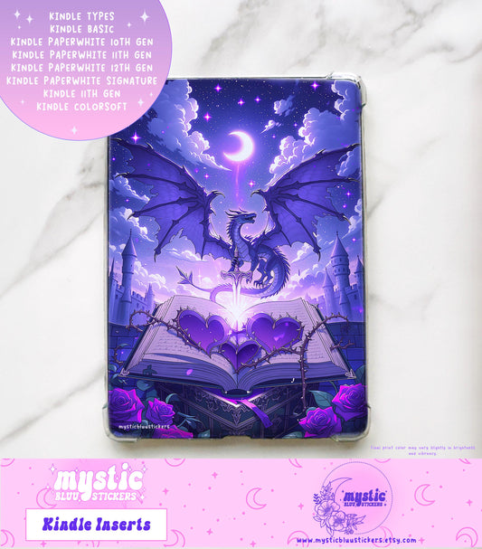 Fantasy Reading Kindle Insert: Dragon Paperwhite Cardstock, Bookish Gift