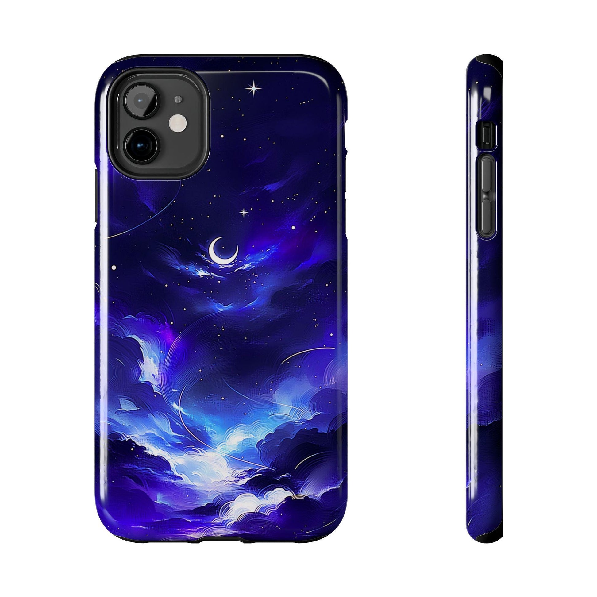 Blue Moon Phone Case, Celestial Night Sky iPhone Cover iPhone 17 16 15 14 Pro Max Samsung s23 s24 s25