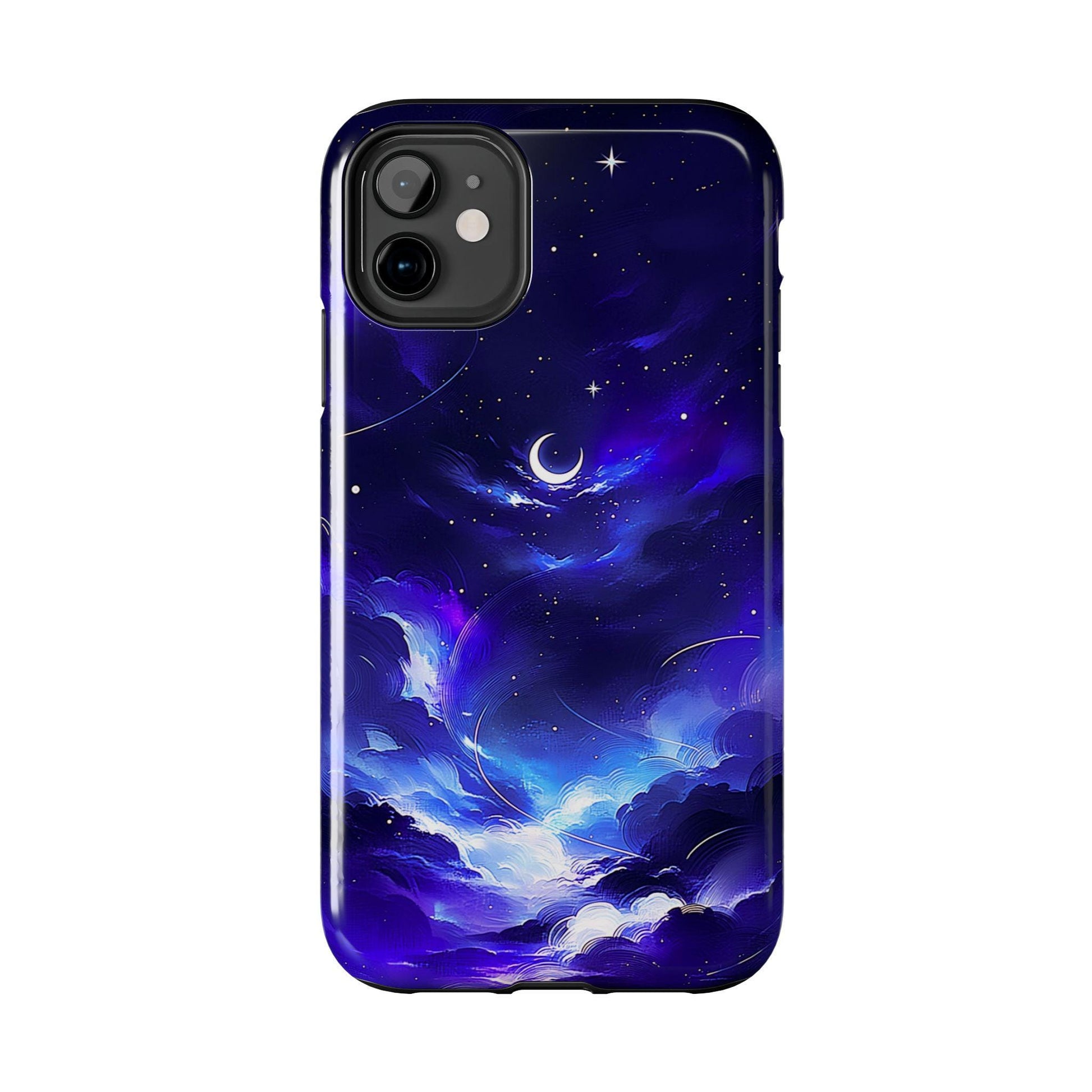 Blue Moon Phone Case, Celestial Night Sky iPhone Cover iPhone 17 16 15 14 Pro Max Samsung s23 s24 s25
