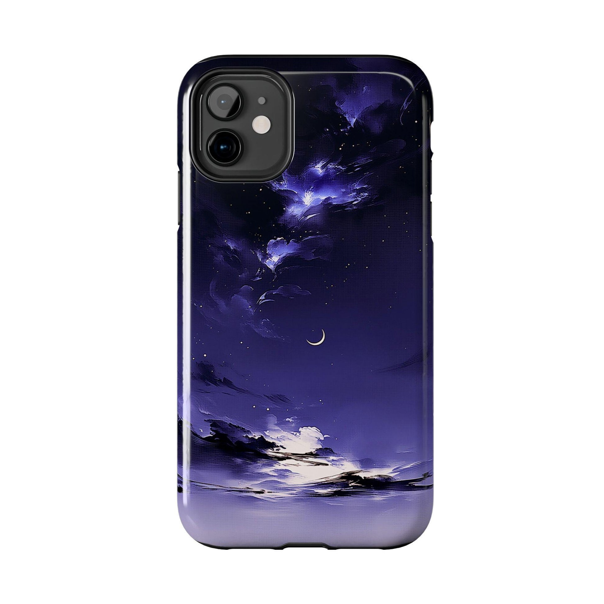 Blue Moon Phone Case, Celestial Night Sky iPhone Cover iPhone 17 16 15 14 Pro Max Samsung s23 s24 s25