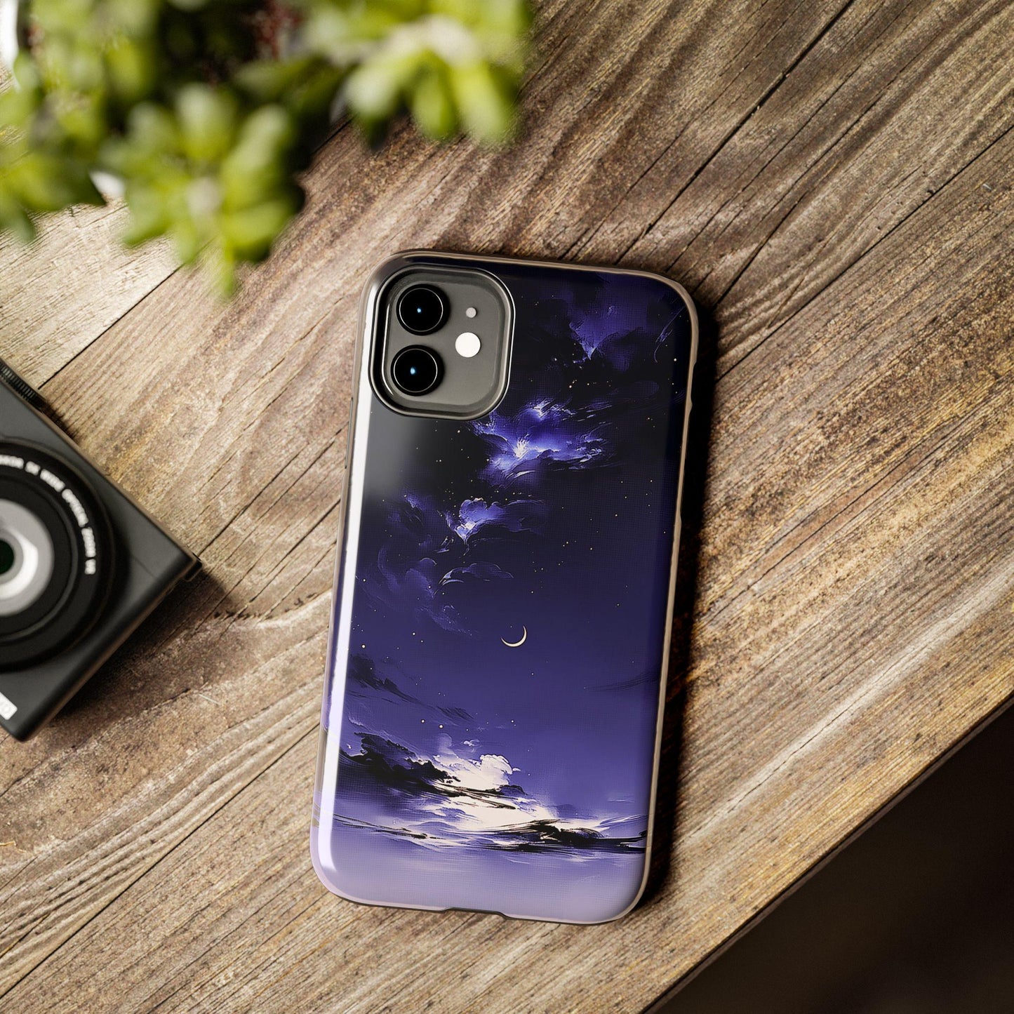 Blue Moon Phone Case, Celestial Night Sky iPhone Cover iPhone 17 16 15 14 Pro Max Samsung s23 s24 s25