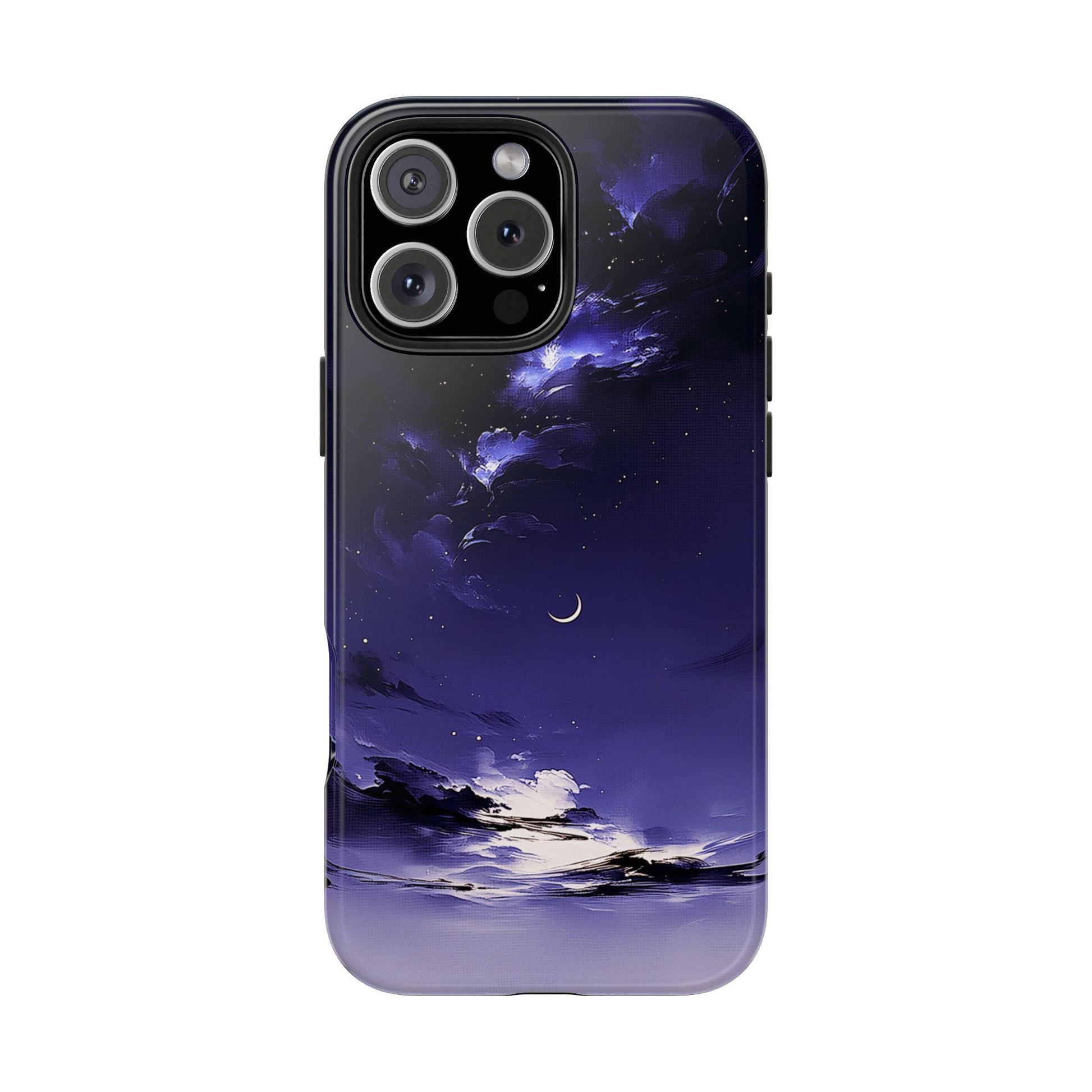 Blue Moon Phone Case, Celestial Night Sky iPhone Cover iPhone 17 16 15 14 Pro Max Samsung s23 s24 s25