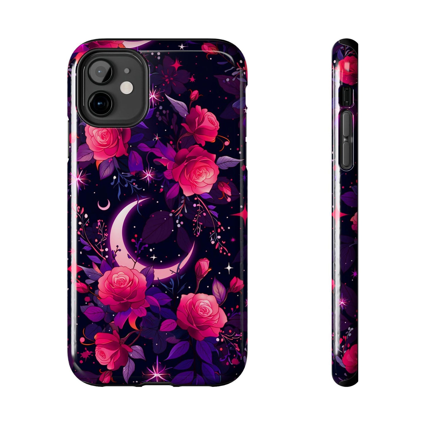 Celestial Moon Phone Case, Rose iPhone Cover iPhone 17 16 15 14 Pro Max Samsung s23 s24 s25