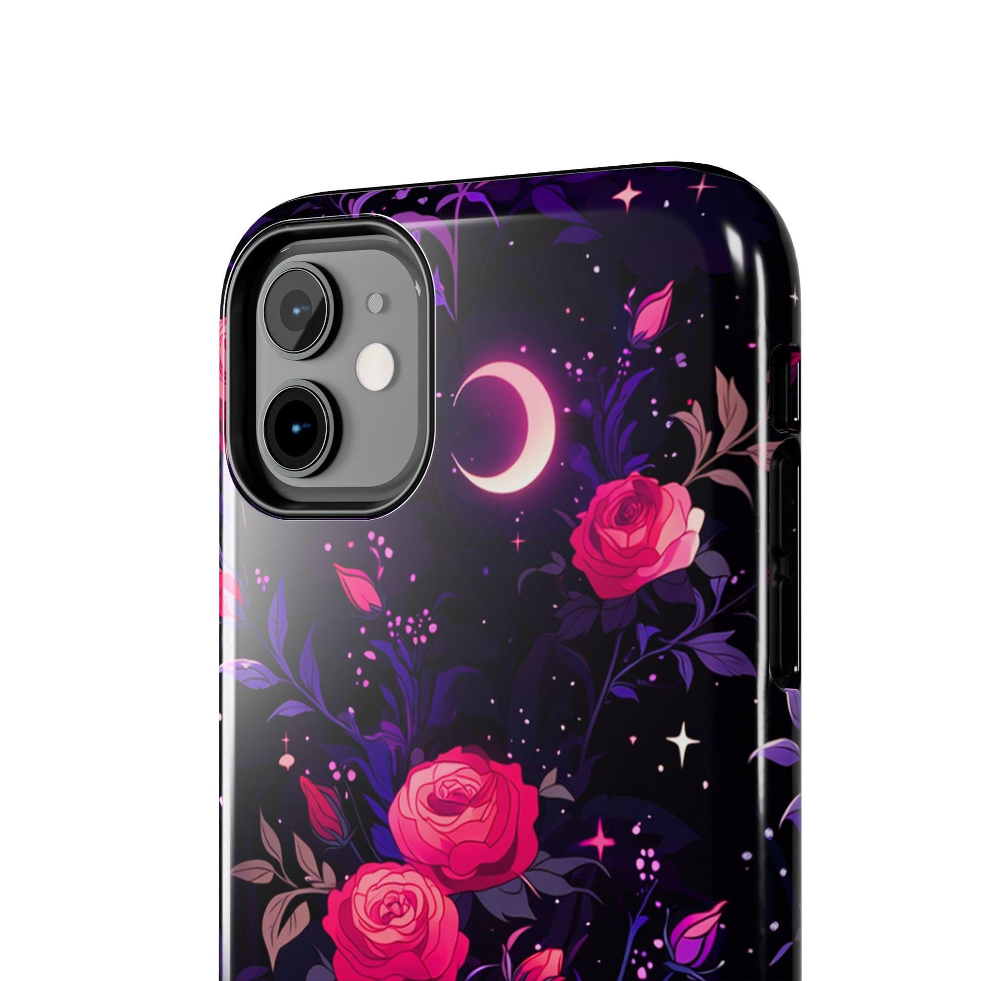 Celestial Moon Phone Case, Rose iPhone Cover iPhone 17 16 15 14 Pro Max Samsung s23 s24 s25