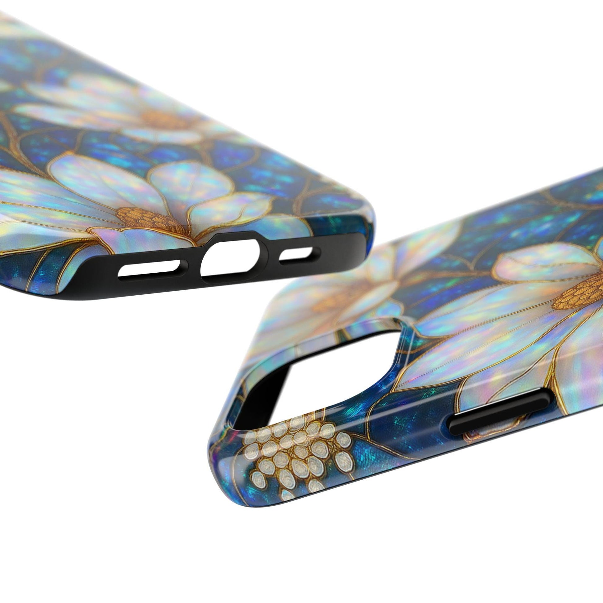 Magnolia Phone Case, 2D Stained Glass Floral iPhone Cover