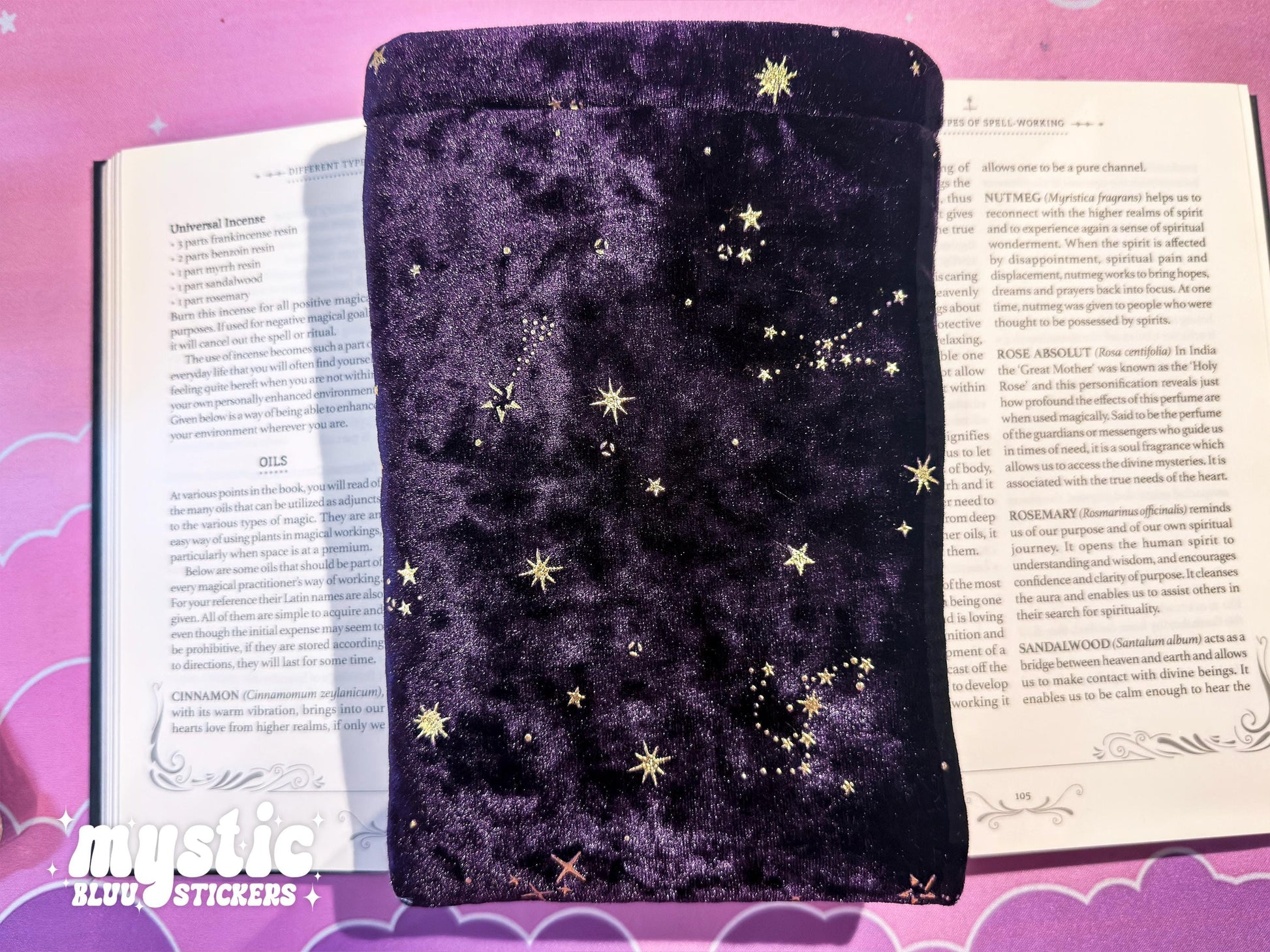 Celestial Velvet Kindle Sleeve – Purple Starry Moons E-Reader Pouch