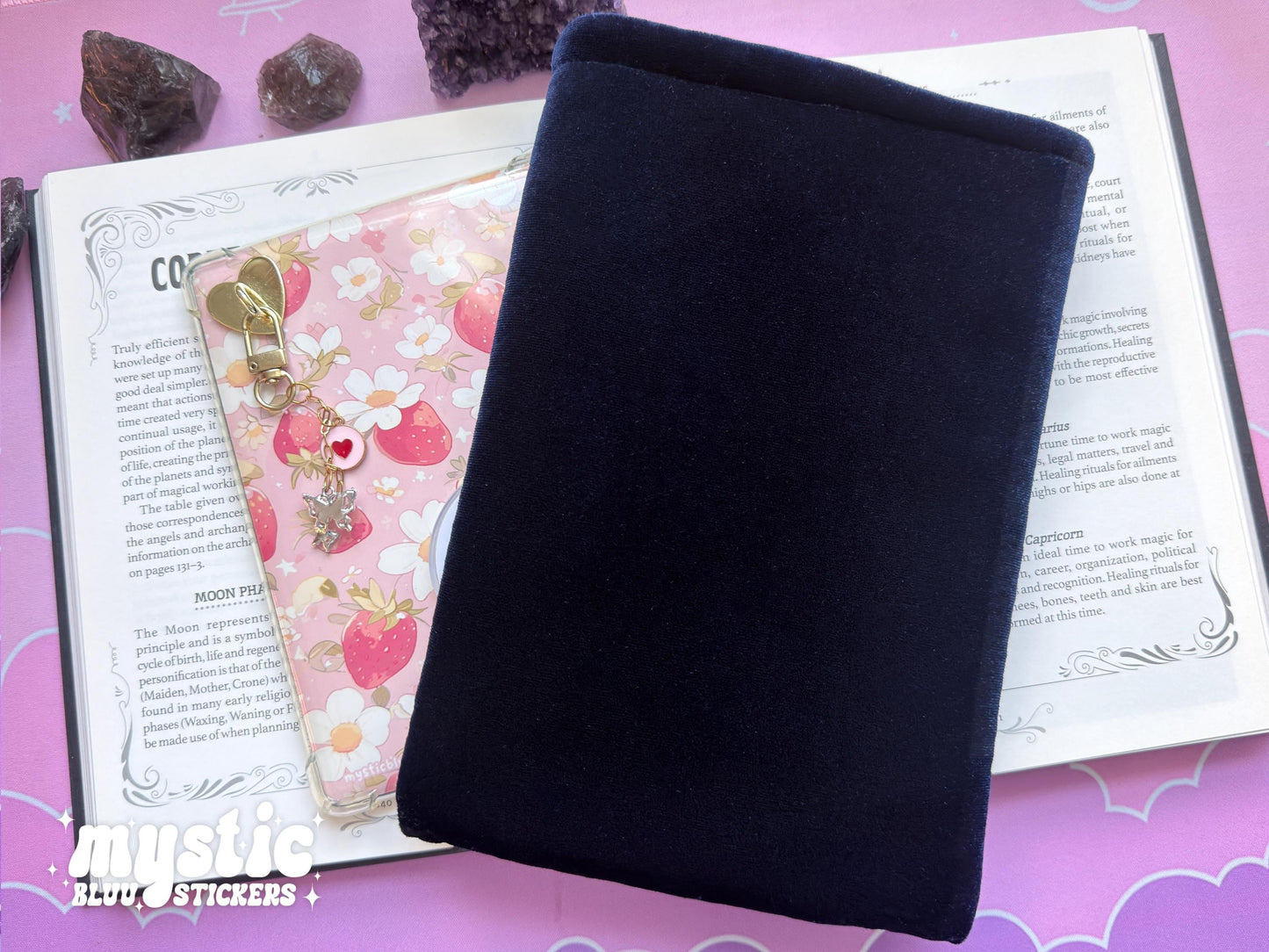 Navy Blue Kindle Sleeve – Padded E-Reader Pouch With Silver Satin Liner