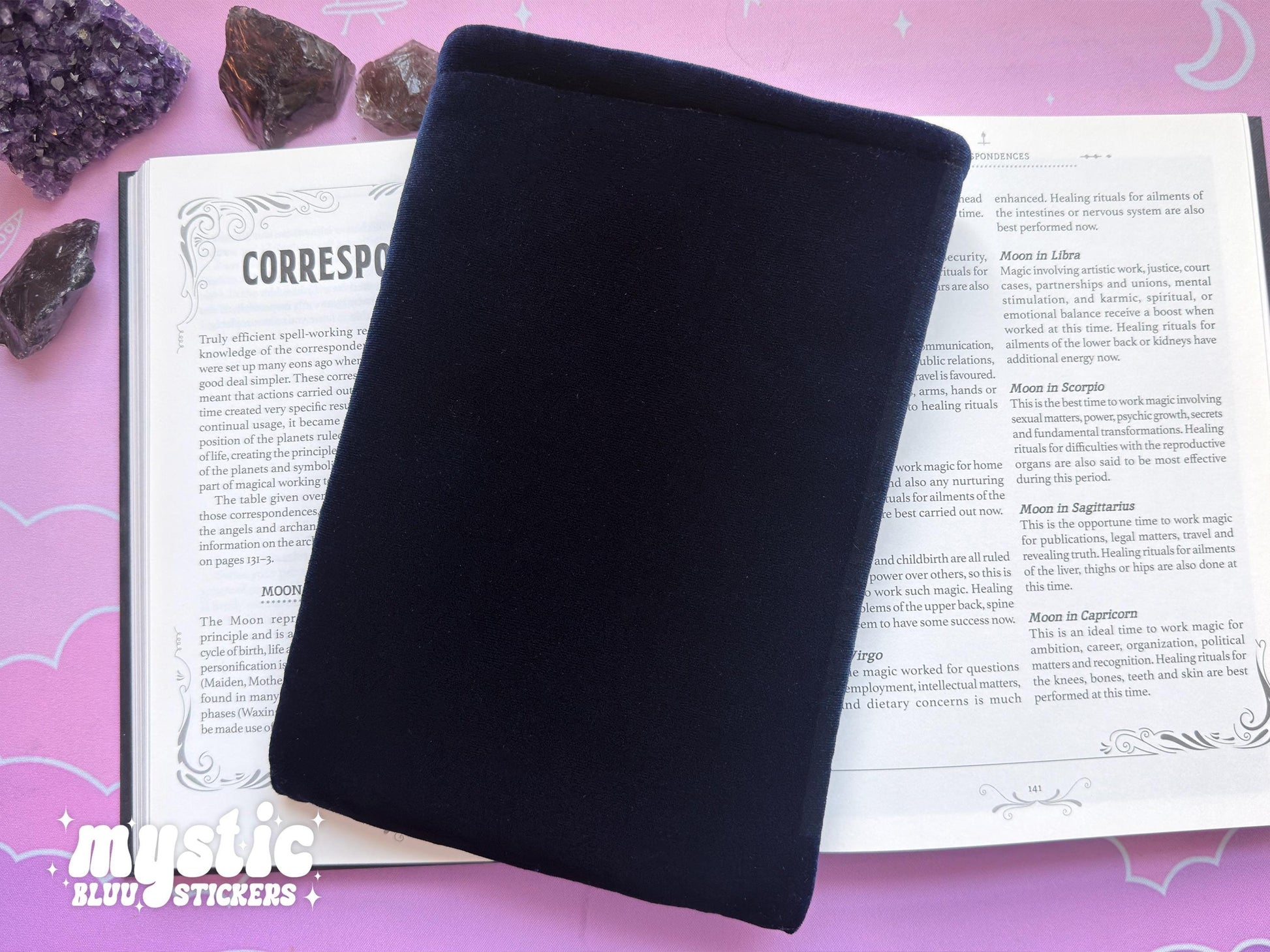 Navy Blue Kindle Sleeve – Padded E-Reader Pouch With Silver Satin Liner