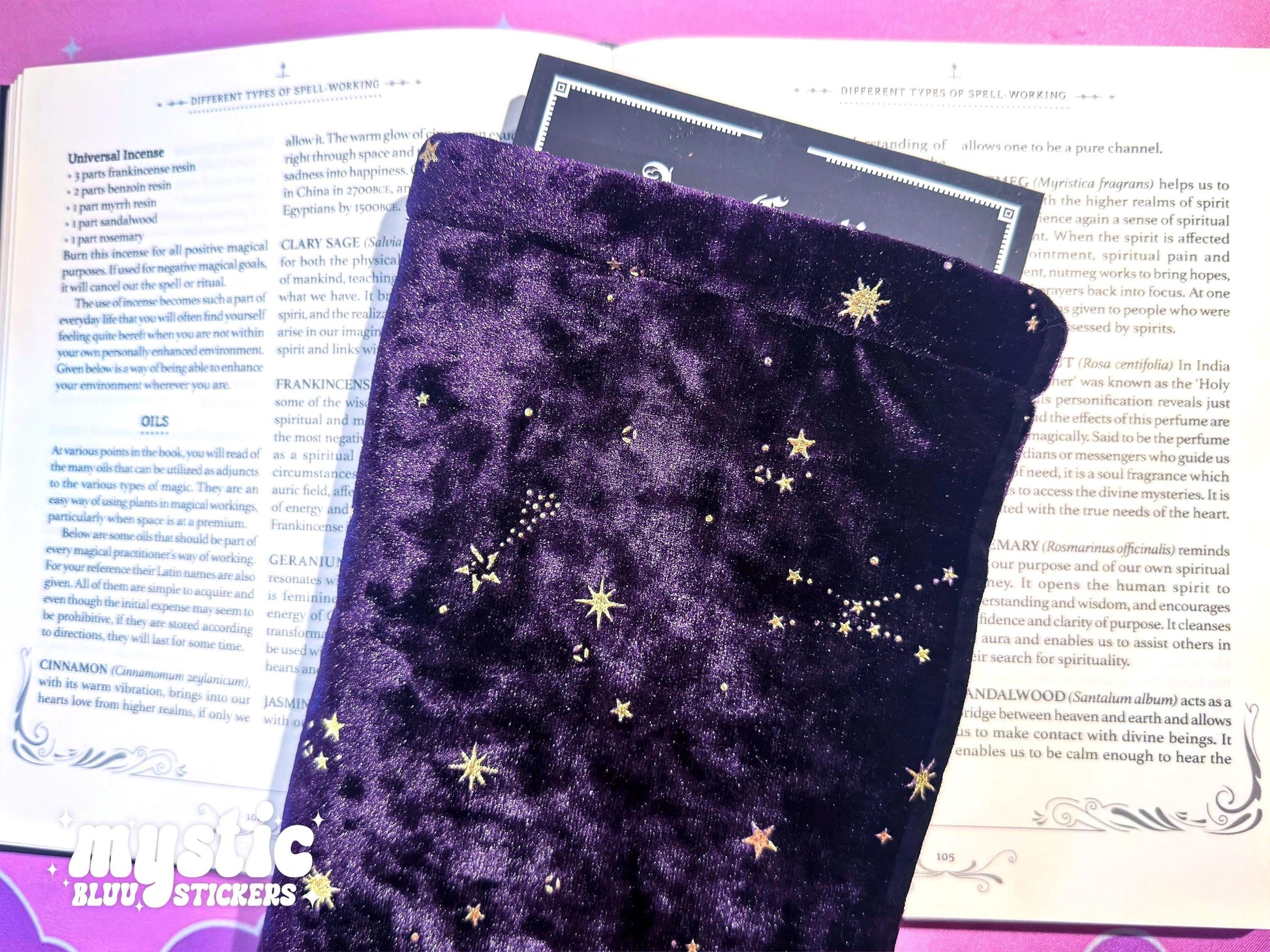 Celestial Velvet Kindle Sleeve – Purple Starry Moons E-Reader Pouch