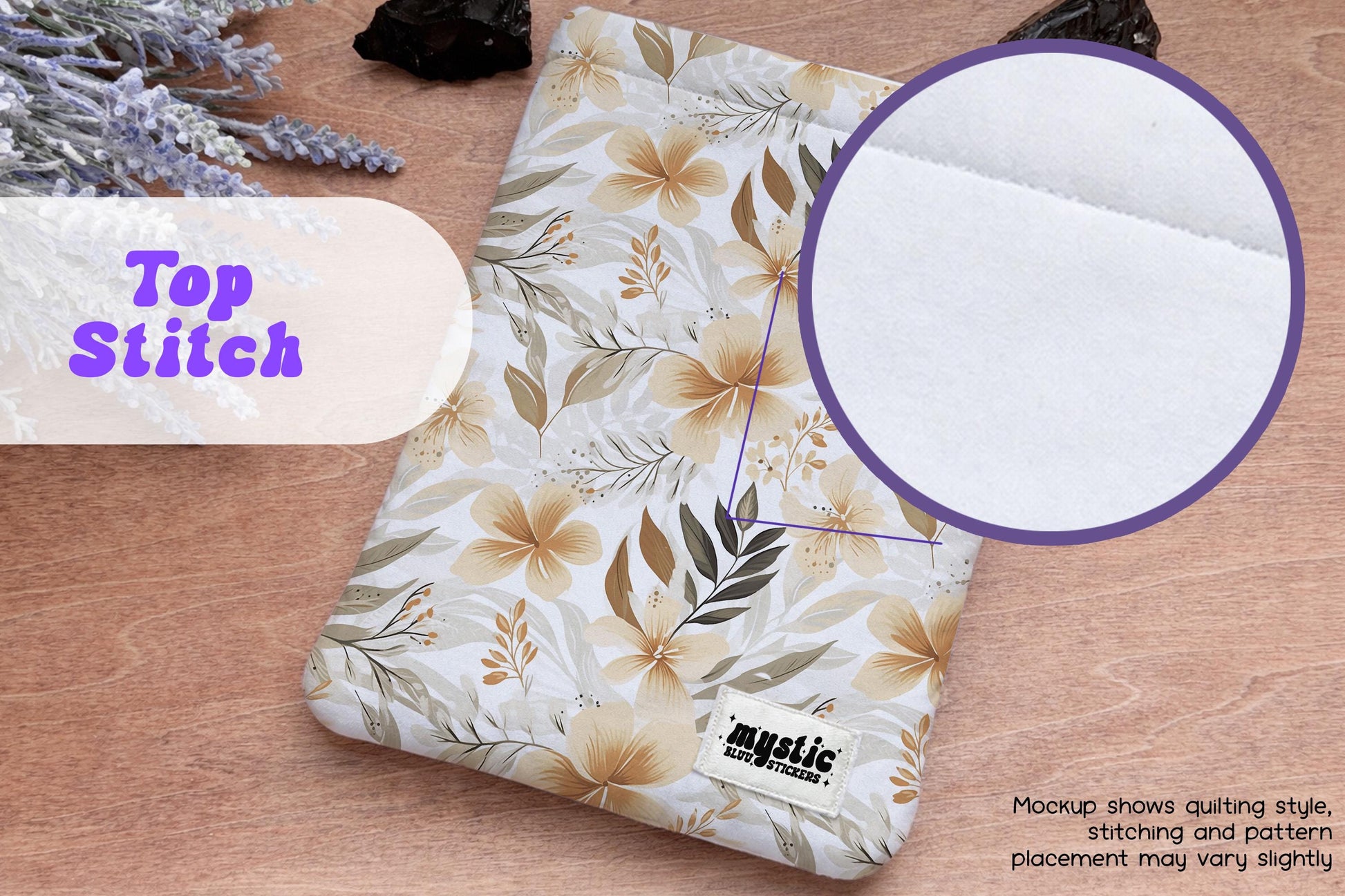 Quilted Kindle Sleeve – Boho Floral Padded E-Reader & iPad Mini Case