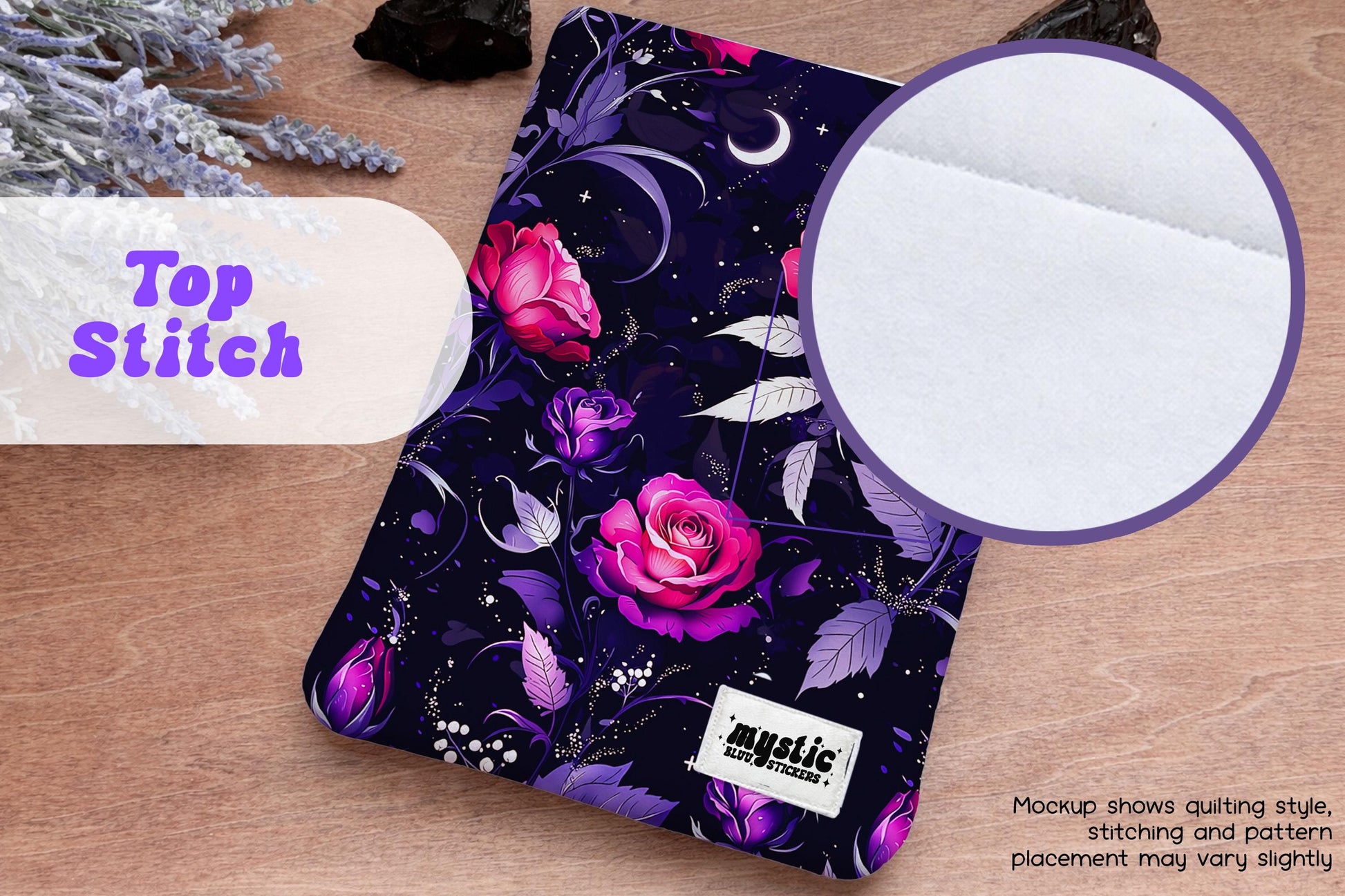 Quilted Kindle Sleeve – Celestial Rose Padded E-Reader & iPad Mini Case