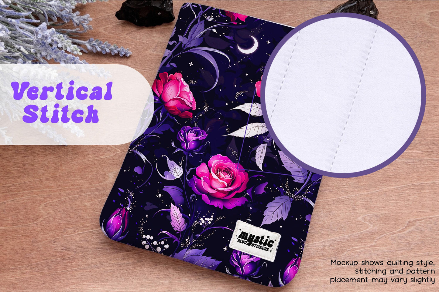 Quilted Kindle Sleeve – Celestial Rose Padded E-Reader & iPad Mini Case