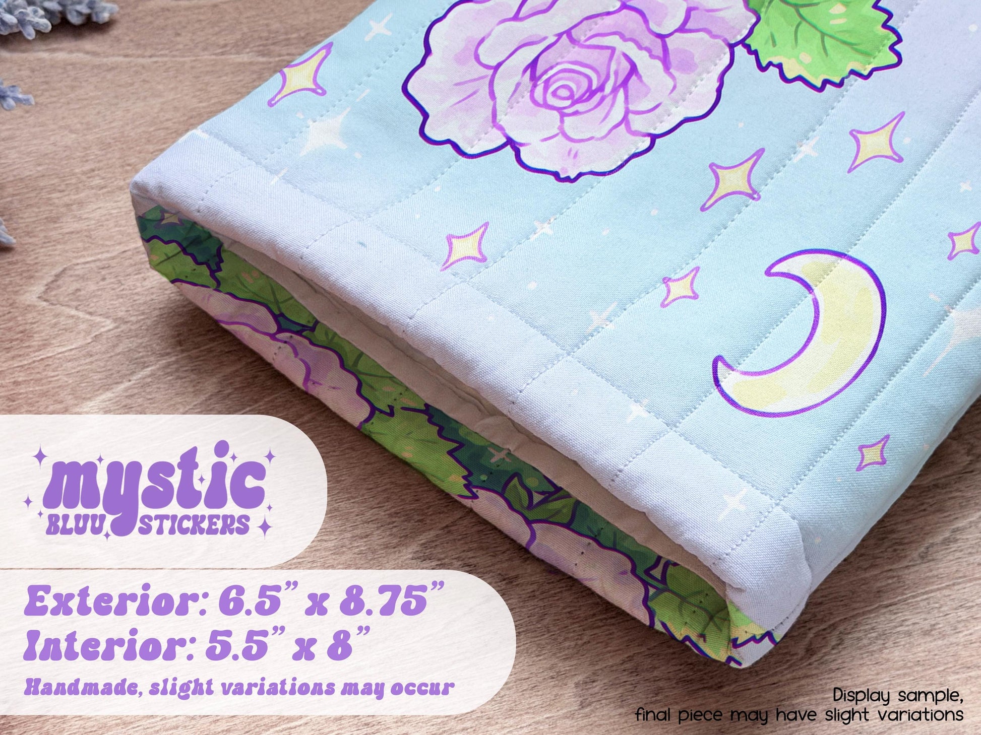 Quilted Kindle Sleeve – Moon Floral Padded E-Reader & iPad Mini Case