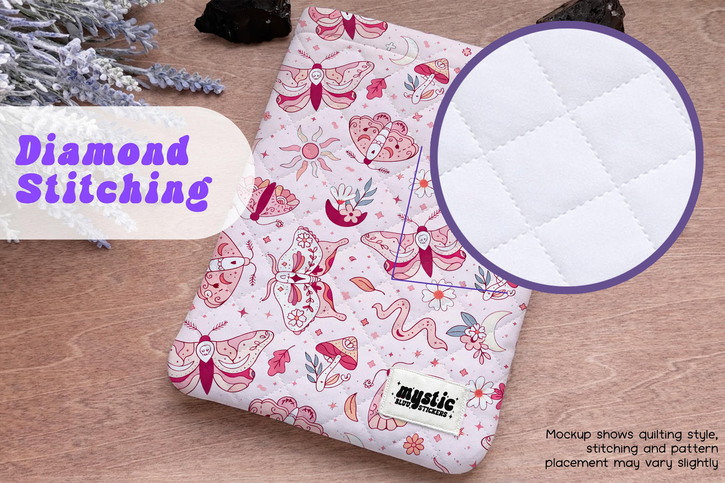 Quilted Kindle Sleeve, Padded E-Reader Case for Travel, Cozy Bookish Gift for Readers | Mysticbluustickers™