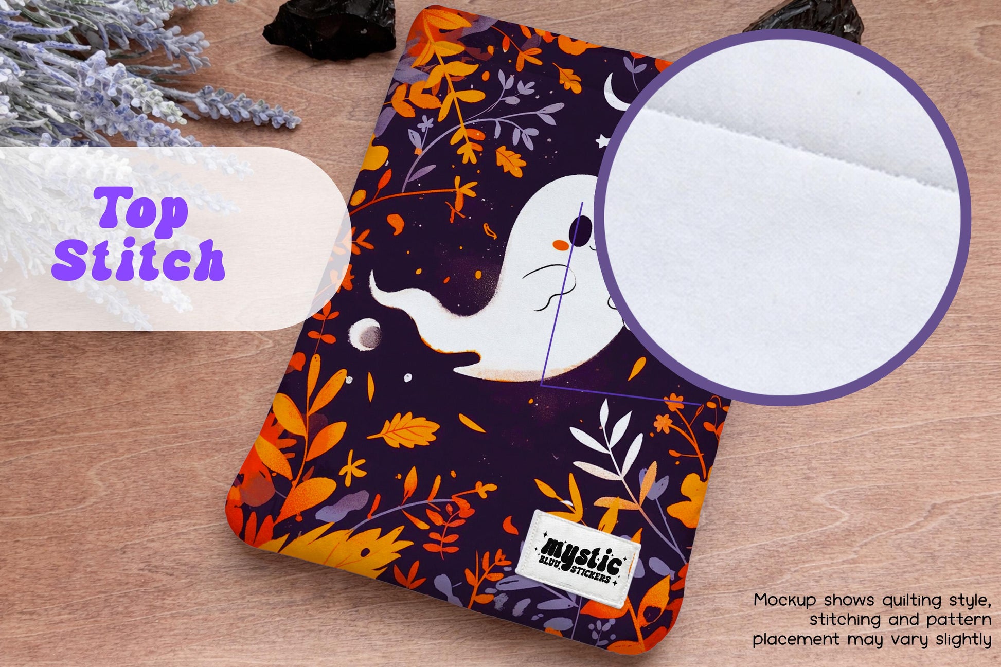 Cozy Ghost Kindle Sleeve - Quilted Padded E-Reader & iPad Mini Case
