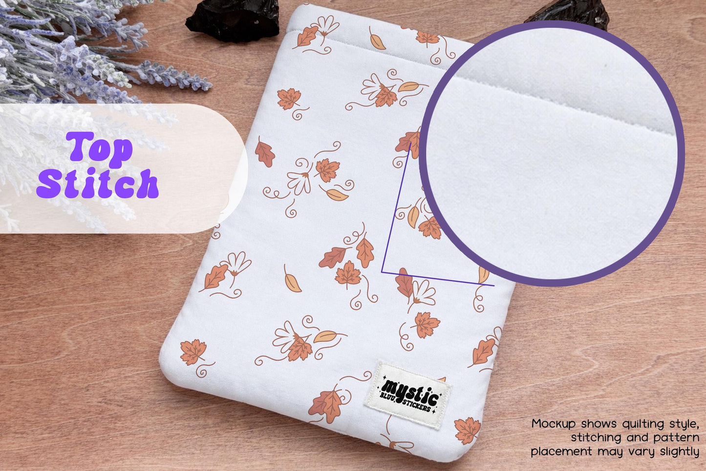 Cozy Leaves Kindle Sleeve – Fall Quilted Padded E-Reader & iPad Mini Case