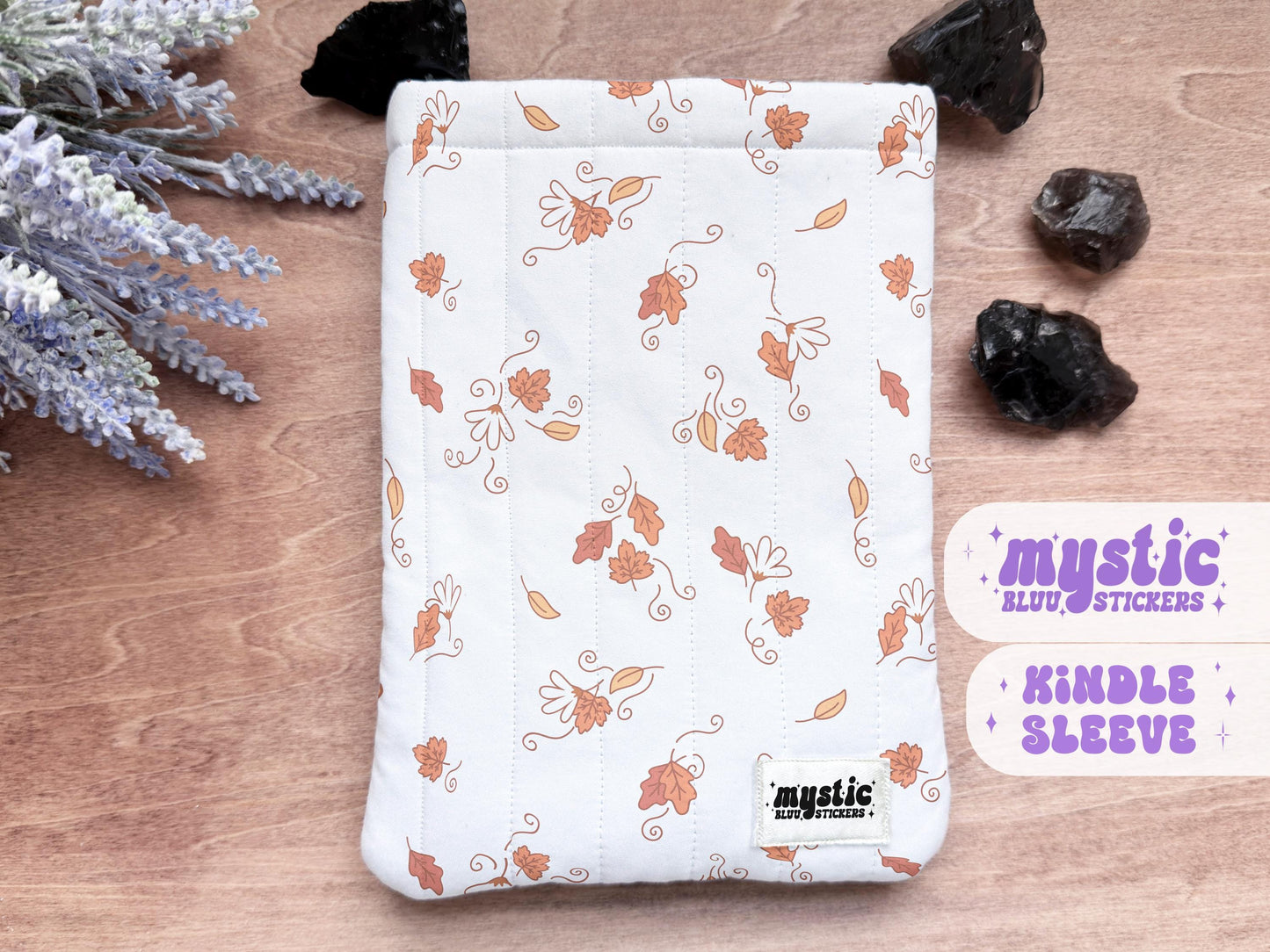 Cozy Leaves Kindle Sleeve – Fall Quilted Padded E-Reader & iPad Mini Case