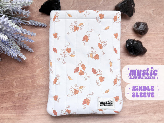 Cozy Leaves Kindle Sleeve – Fall Quilted Padded E-Reader & iPad Mini Case