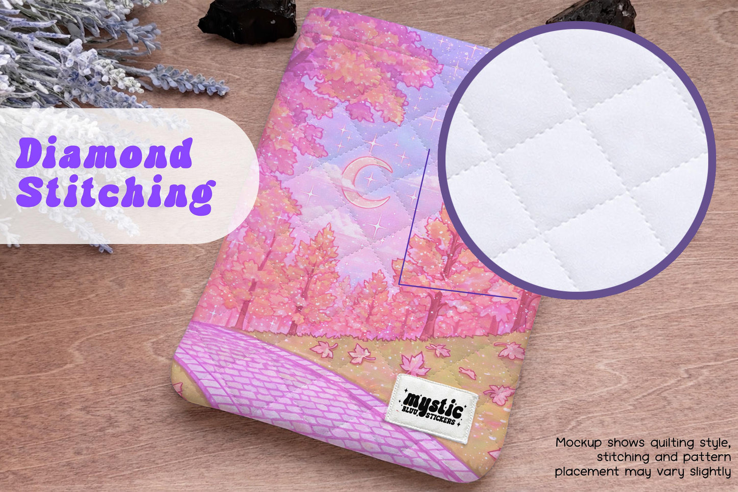 Pink Autumn Kindle Sleeve – Fall Quilted Padded E-Reader & iPad Mini Case