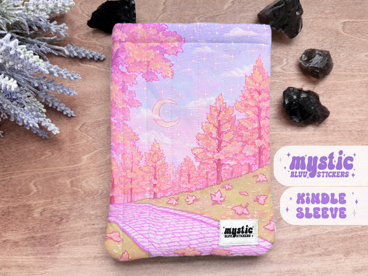 Pink Autumn Kindle Sleeve – Fall Quilted Padded E-Reader & iPad Mini Case