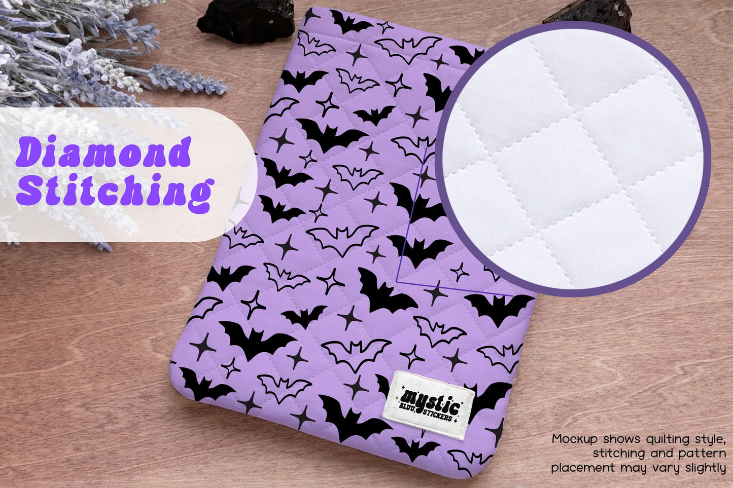 Bat Kindle Sleeve - Spooky Quilted Padded E-Reader & iPad Mini Case