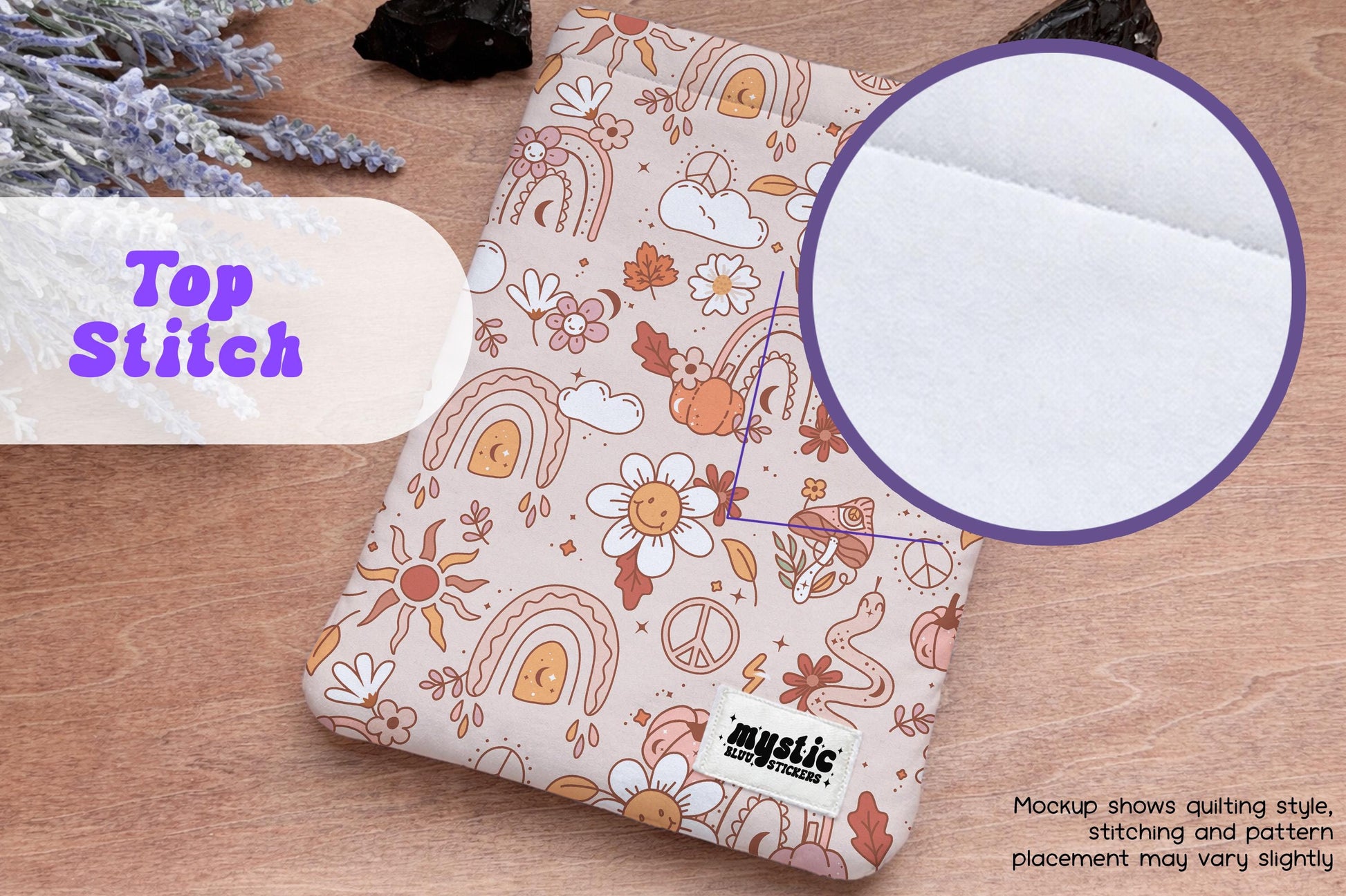 Boho Autumn Kindle Sleeve – Retro Fall Quilted Padded E-Reader & iPad Mini Case