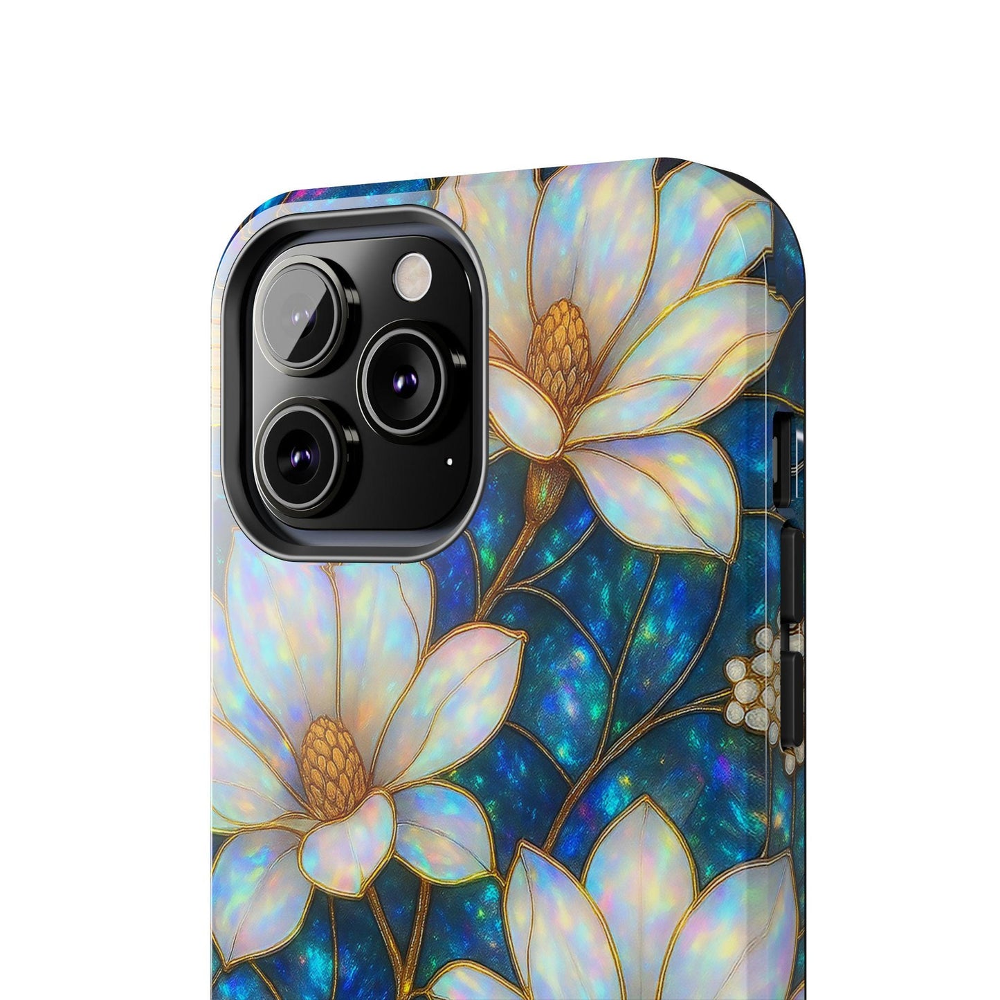 Magnolia Phone Case, 2D Stained Glass Floral iPhone Cover