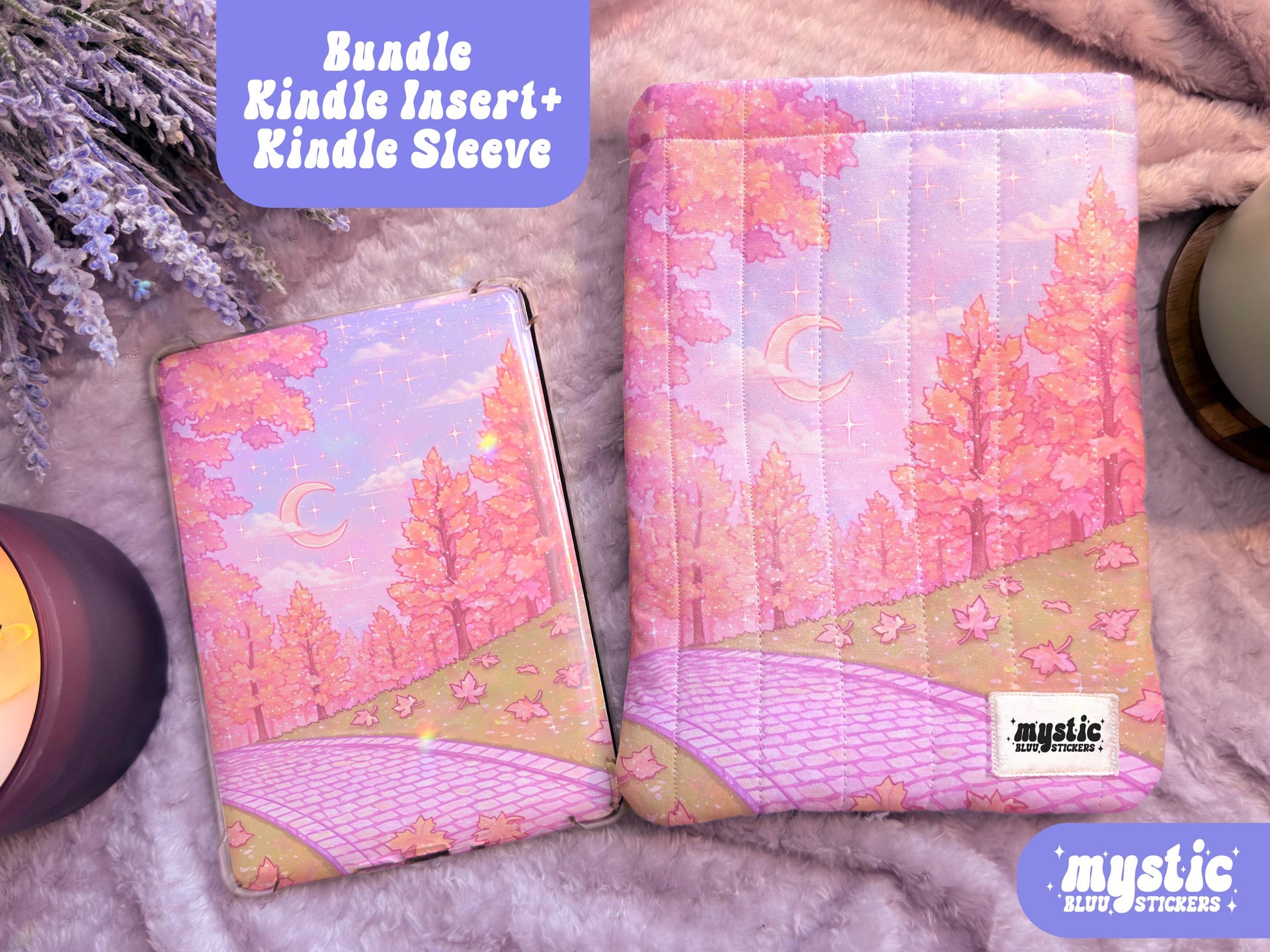 Pink Autumn Kindle Insert For Clear Case, Paperwhite, Colorsoft, iPad Mini, Holographic