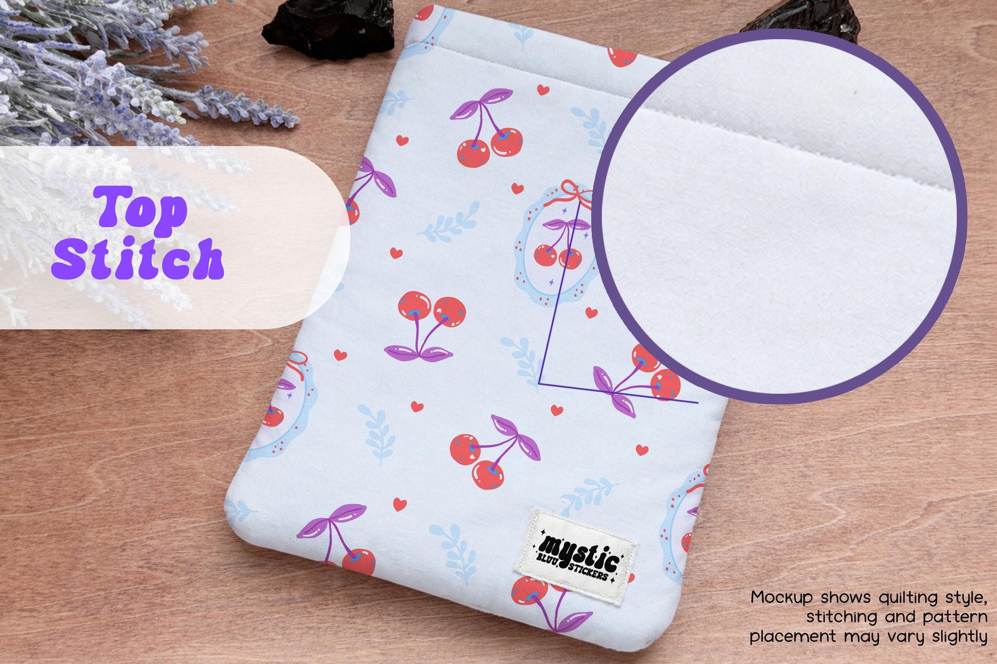 Cherries Kindle Sleeve | Handmade Padded E-Reader Cover | Protection for Kindle, Kobo, Nook & More