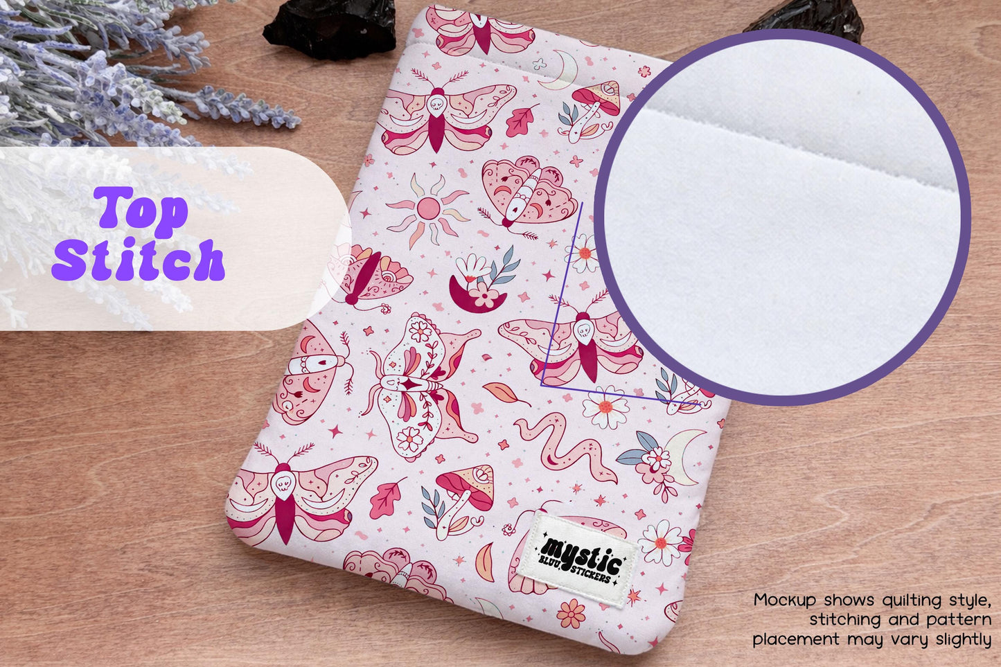 Quilted Kindle Sleeve, Padded E-Reader Case for Travel, Cozy Bookish Gift for Readers | Mysticbluustickers™