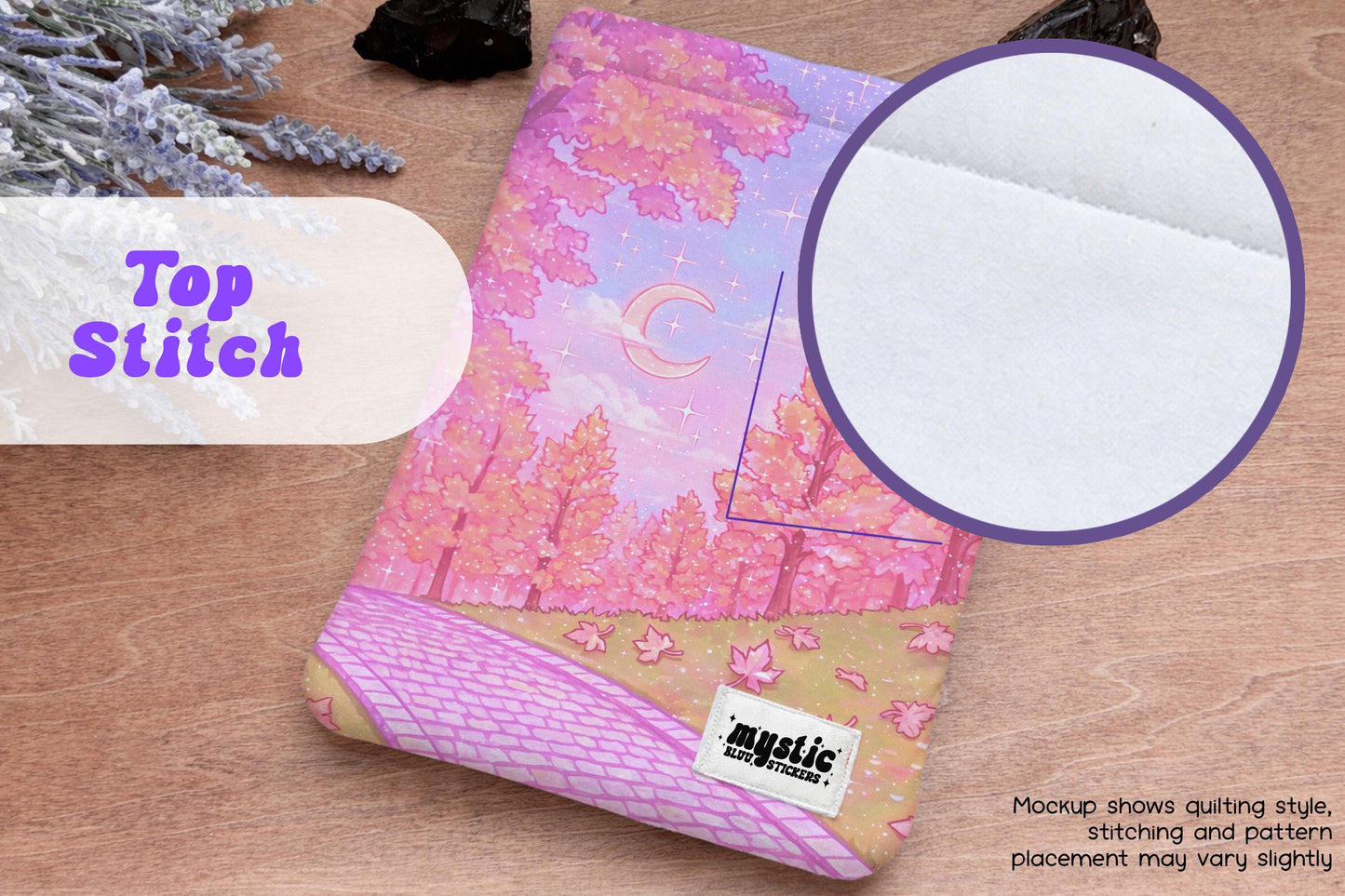 Pink Autumn Kindle Sleeve – Fall Quilted Padded E-Reader & iPad Mini Case
