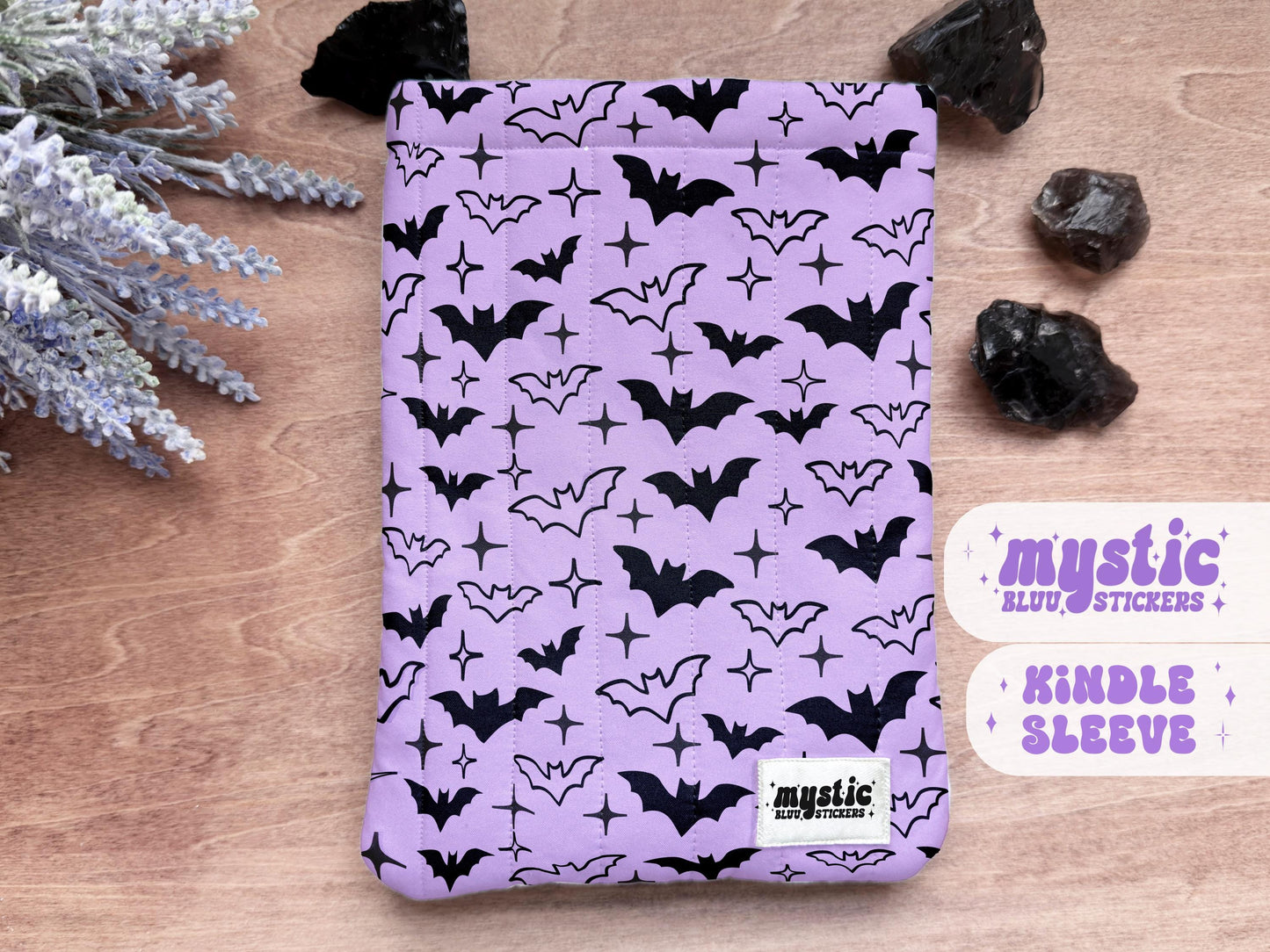 Bat Kindle Sleeve - Spooky Quilted Padded E-Reader & iPad Mini Case