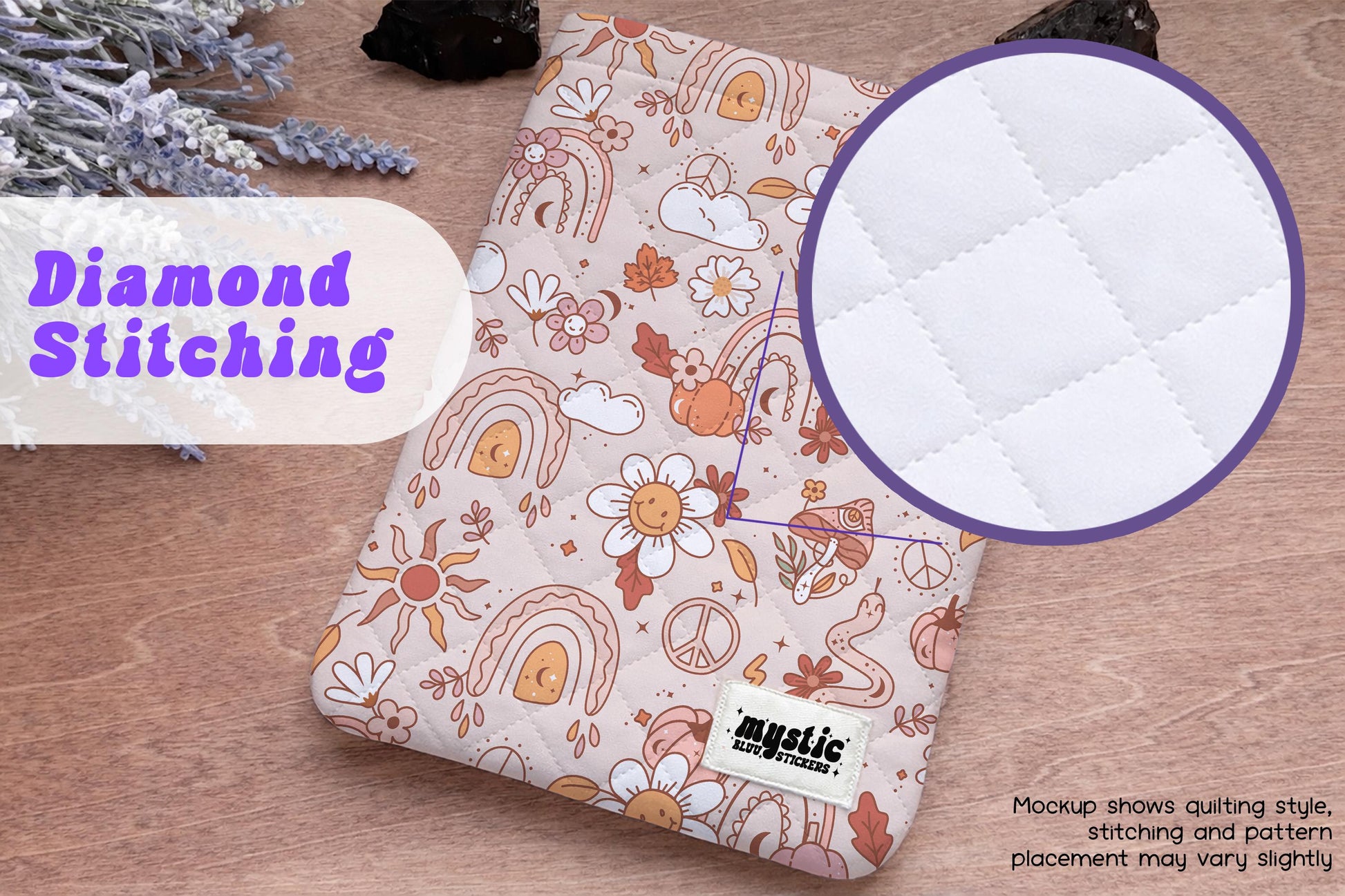 Boho Autumn Kindle Sleeve – Retro Fall Quilted Padded E-Reader & iPad Mini Case