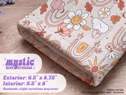 Boho Autumn Kindle Sleeve – Retro Fall Quilted Padded E-Reader & iPad Mini Case