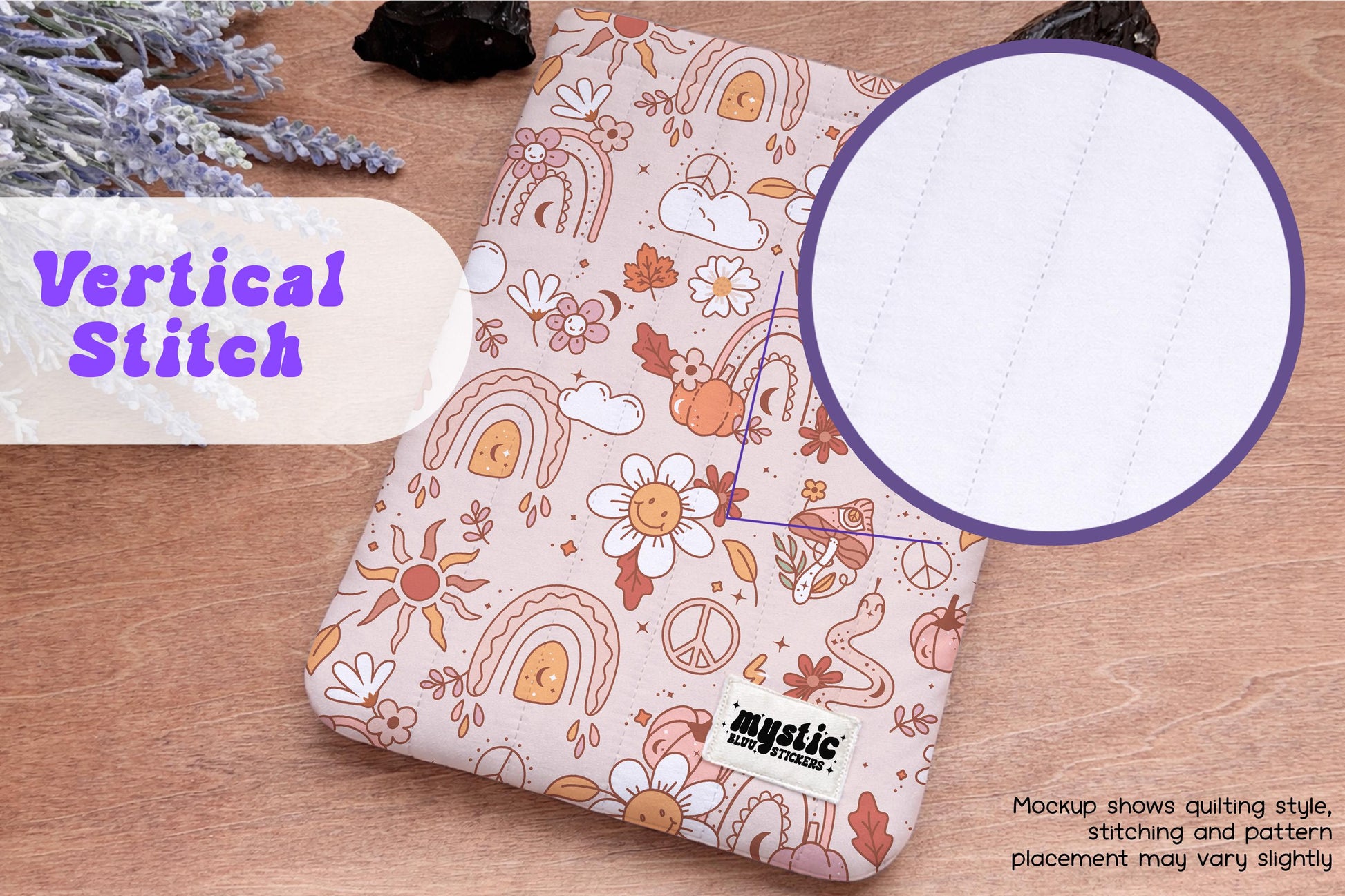 Boho Autumn Kindle Sleeve – Retro Fall Quilted Padded E-Reader & iPad Mini Case