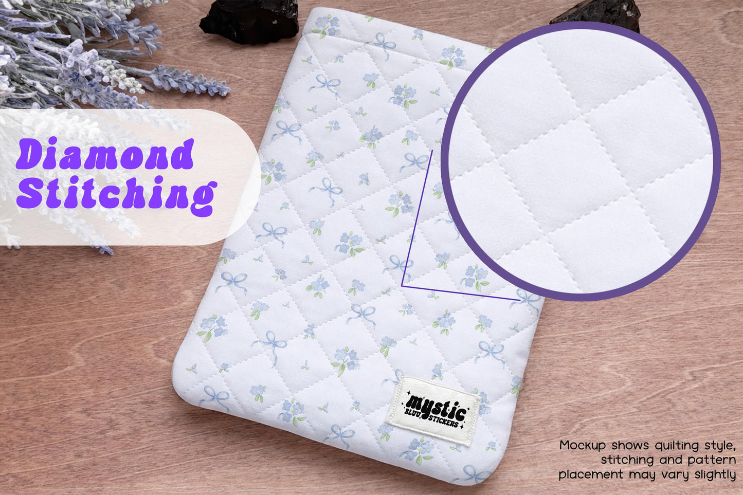 Quilted Kindle Sleeve For Book Lover, Protective Ereader Case