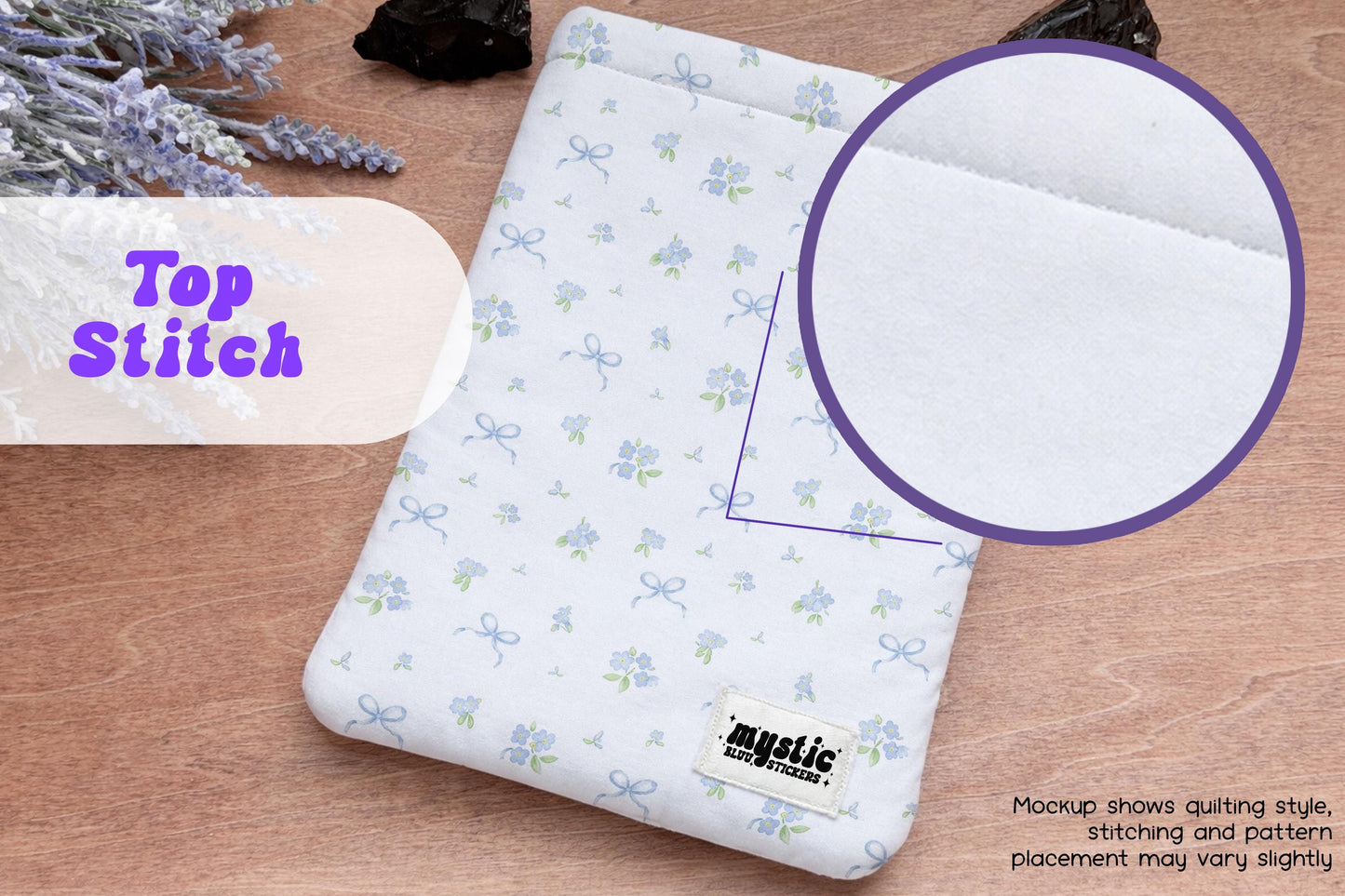 Quilted Kindle Sleeve For Book Lover, Protective Ereader Case