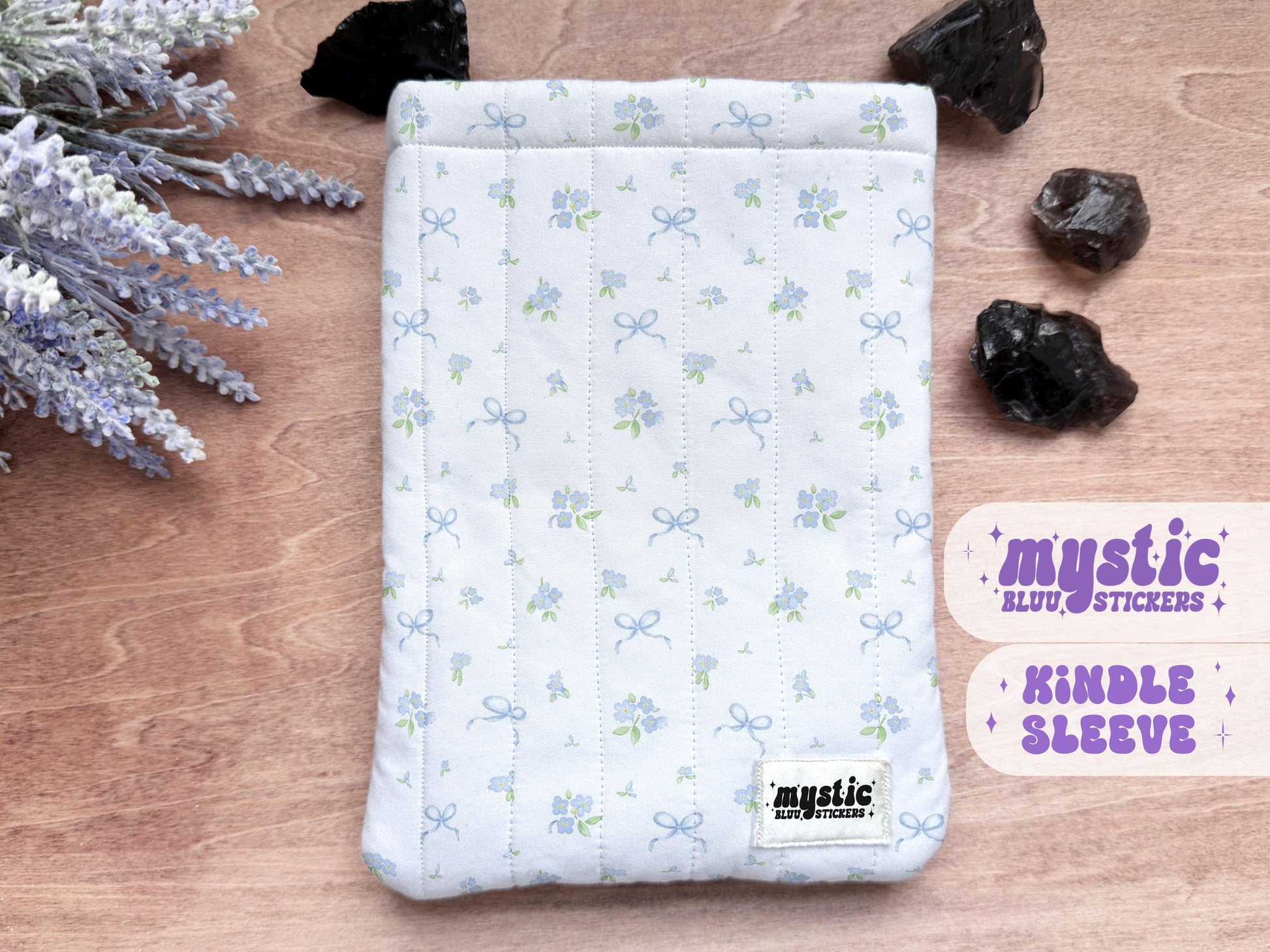 Quilted Kindle Sleeve For Book Lover, Protective Ereader Case