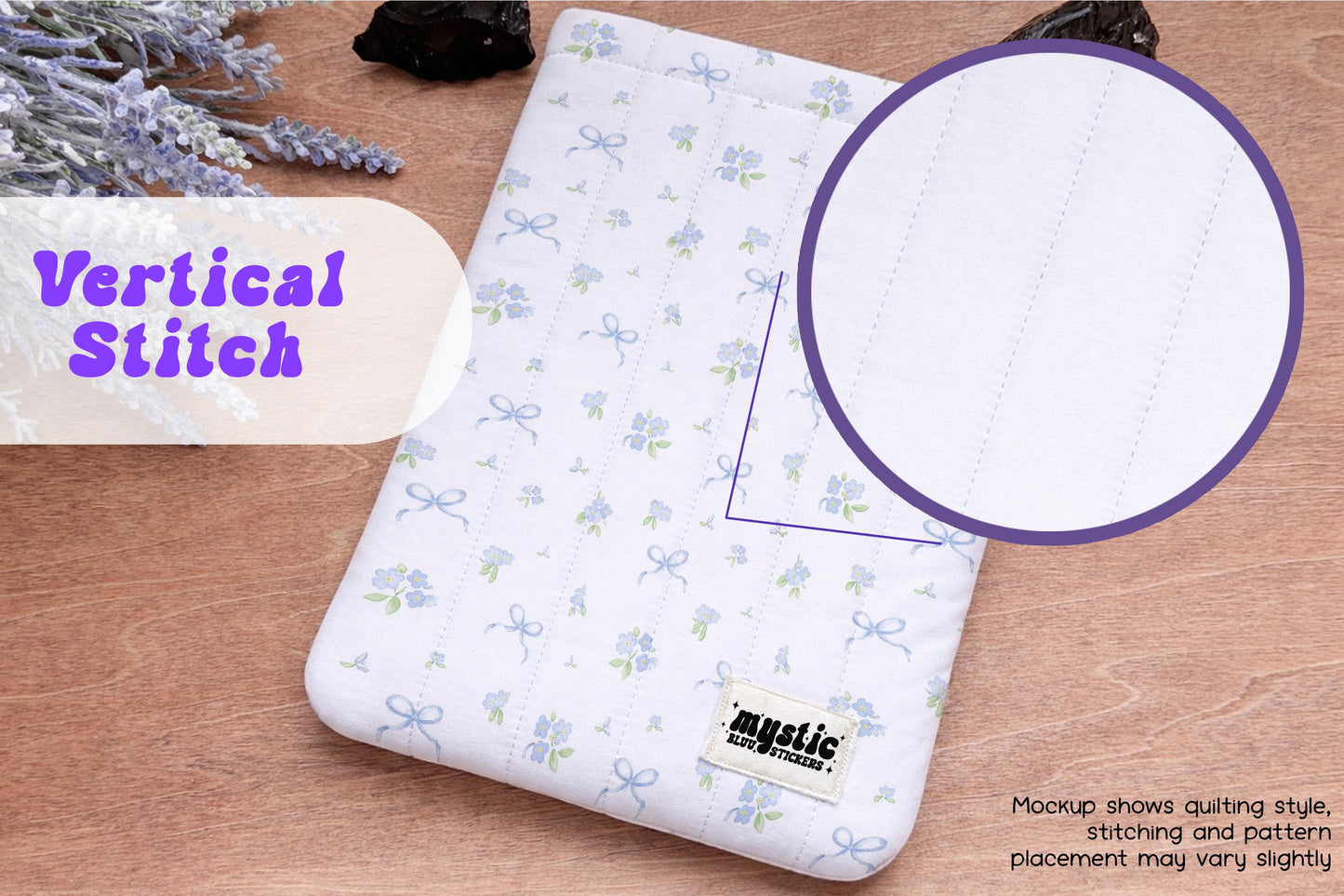 Quilted Kindle Sleeve For Book Lover, Protective Ereader Case