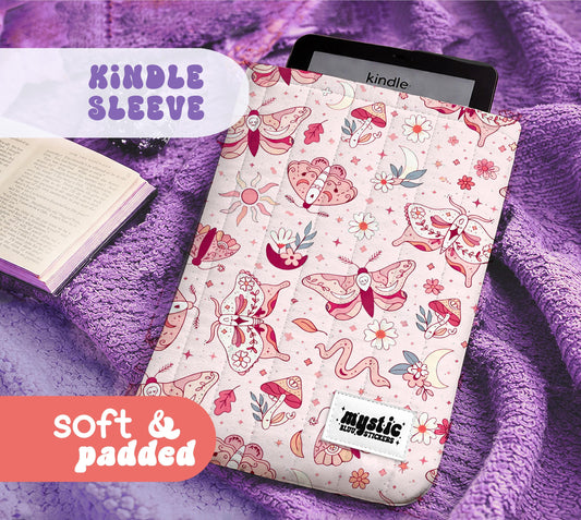 Quilted Kindle Sleeve, Padded E-Reader Case for Travel, Cozy Bookish Gift for Readers | Mysticbluustickers™