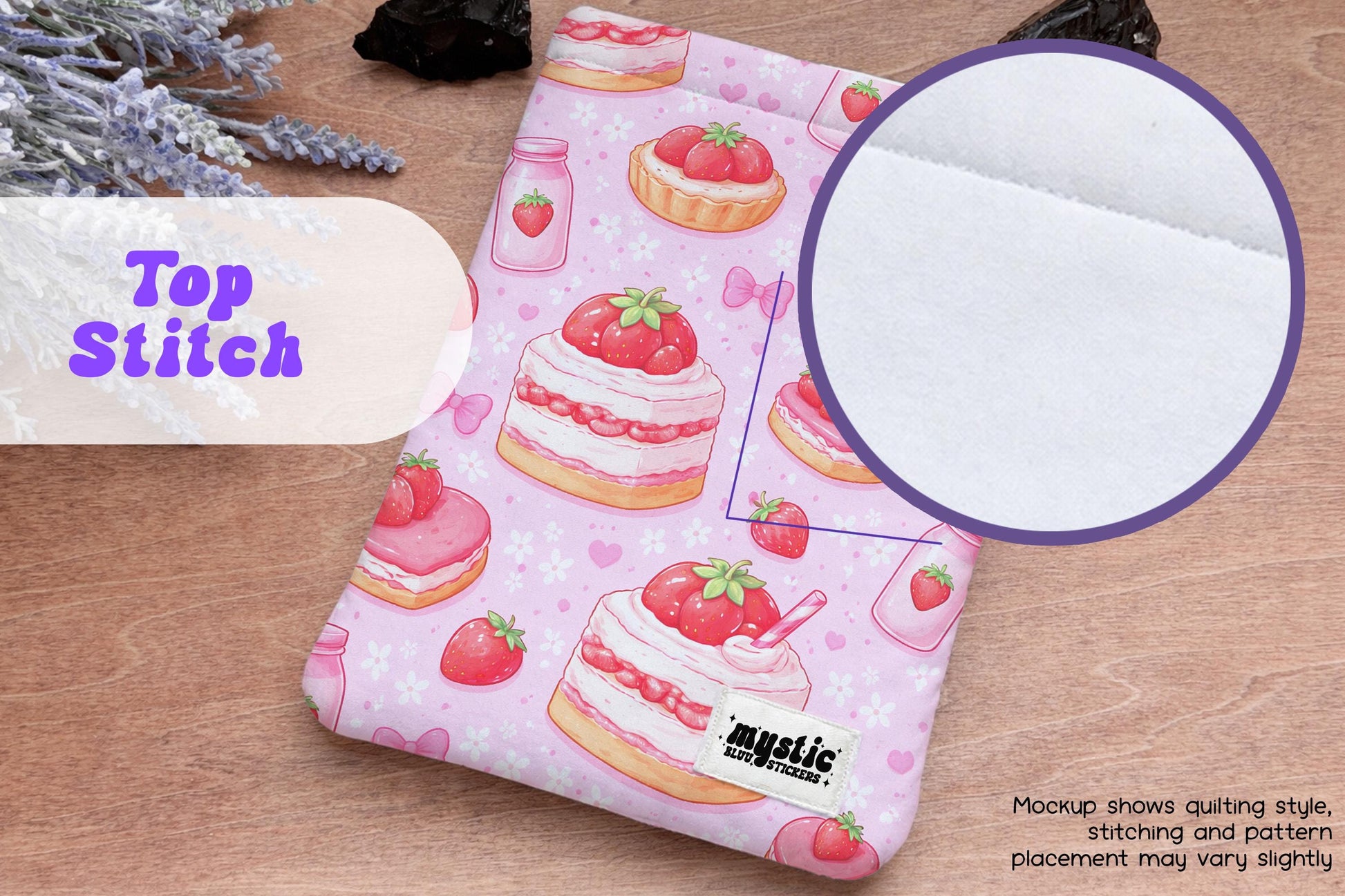 Strawberry Kindle Sleeve | Handmade Padded E-Reader Cover | Protection for Kindle, Kobo, Nook & More