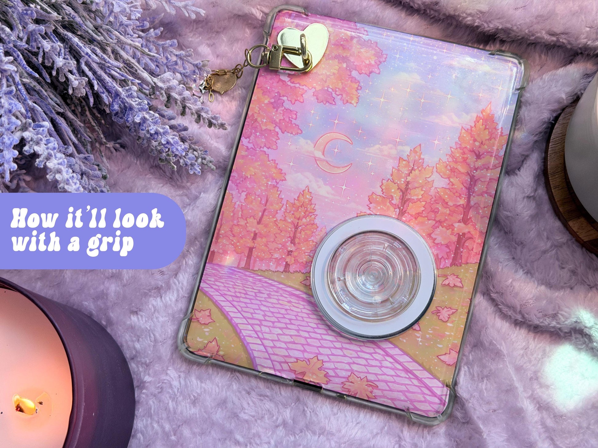 Pink Autumn Kindle Insert For Clear Case, Paperwhite, Colorsoft, iPad Mini, Holographic