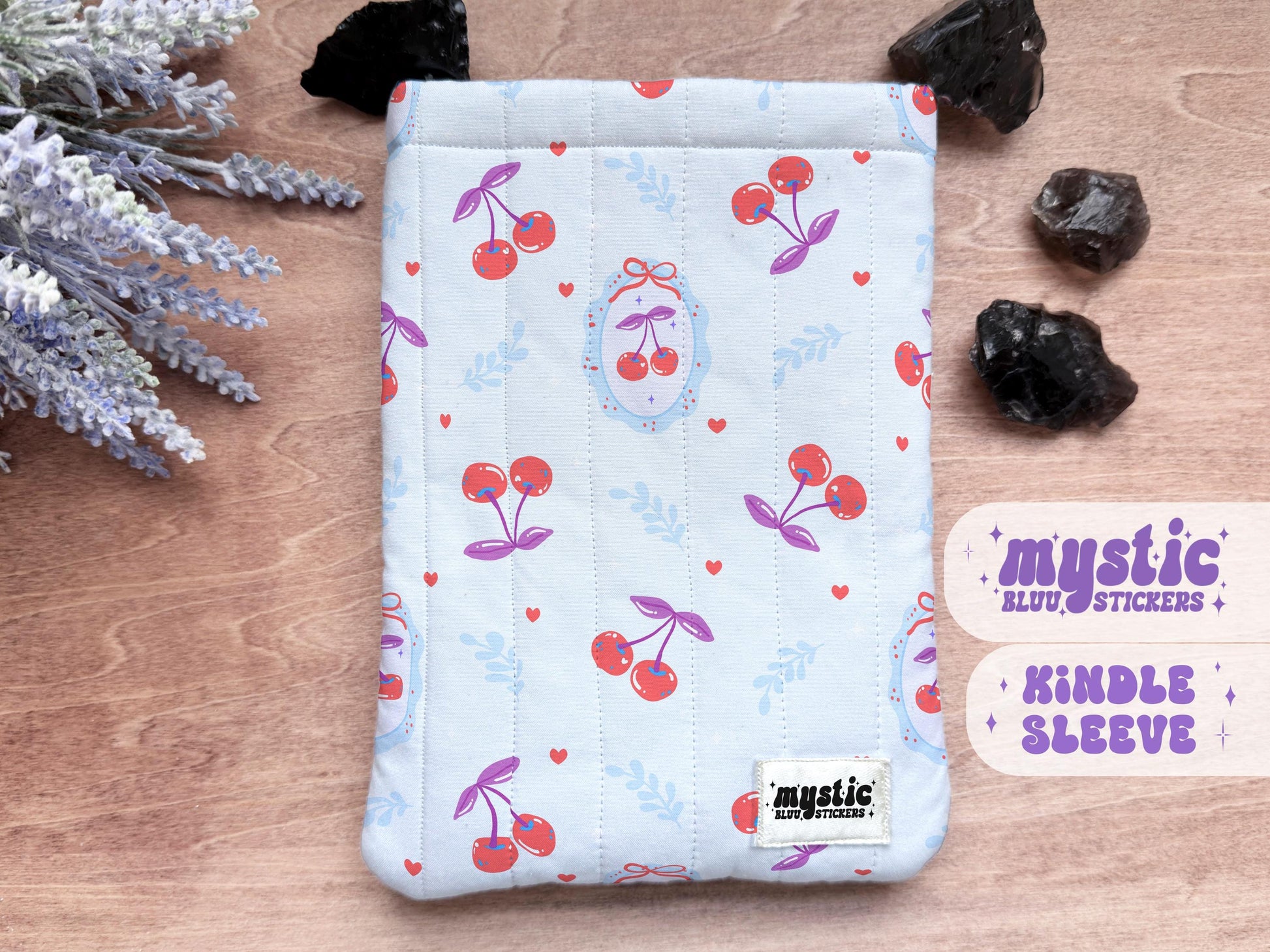 Cherries Kindle Sleeve | Handmade Padded E-Reader Cover | Protection for Kindle, Kobo, Nook & More