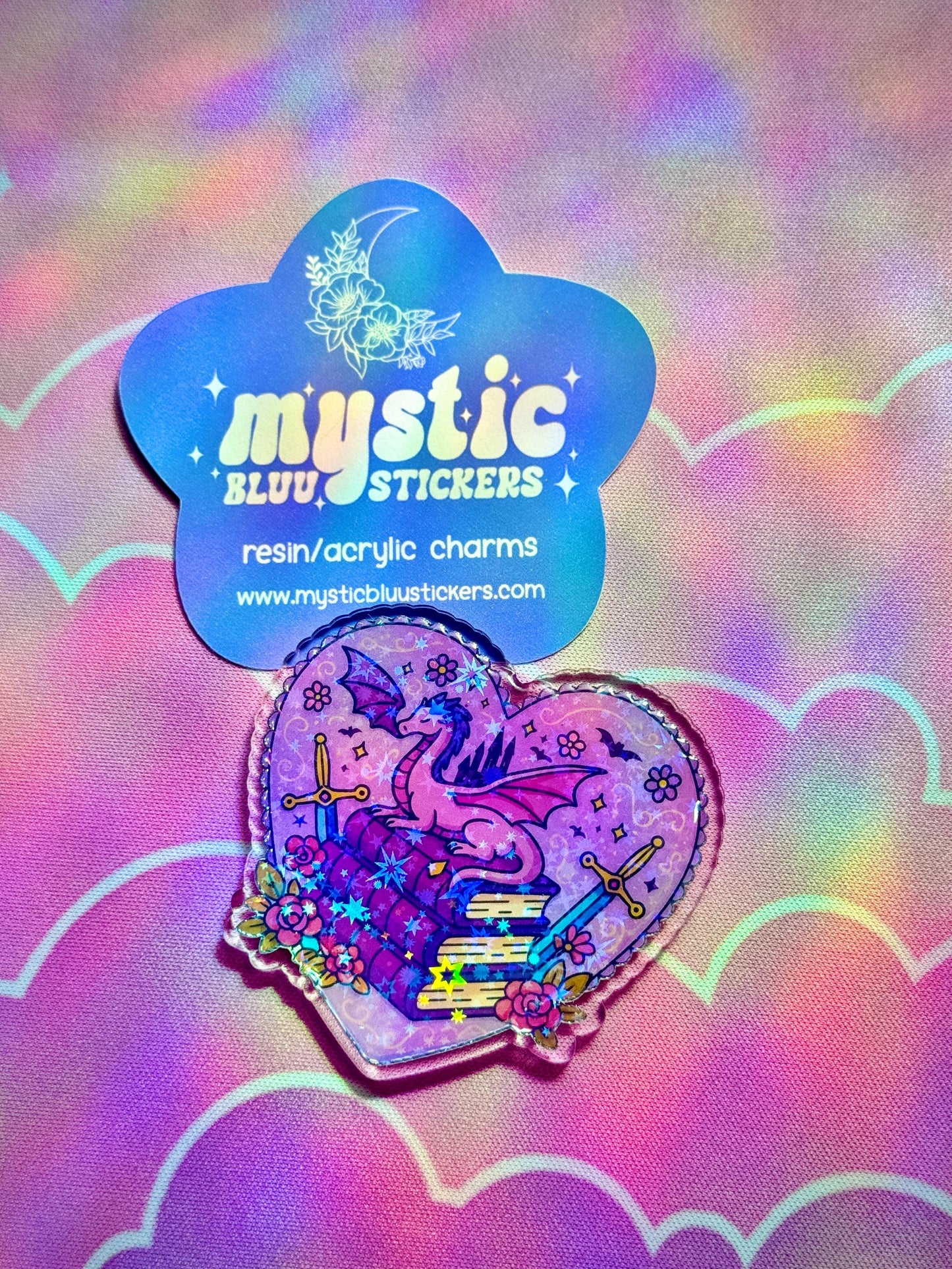 Fantasy Dragon Acrylic Flat Back Cabochon: Bookish DIY Craft Supply