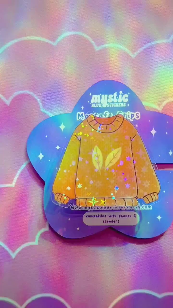 Fall Sweater Kindle Grip : Cozy Autumn MagSafe Holder for Phones and E-Readers