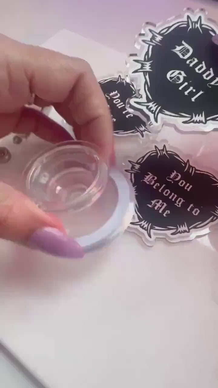Smut Phrases Acrylic Flat Back – DIY Accessory for Badge Reels & Phone Grips