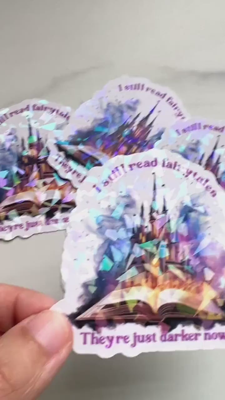 Dark Fairytale Holographic Sticker: Spicy Romance Booktok Kindle Laptop